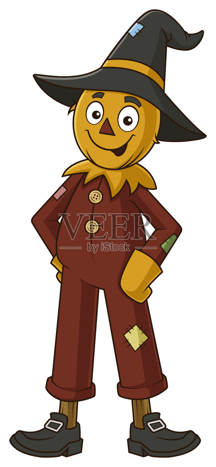 微笑的稻草人卡通插图插画图片素材