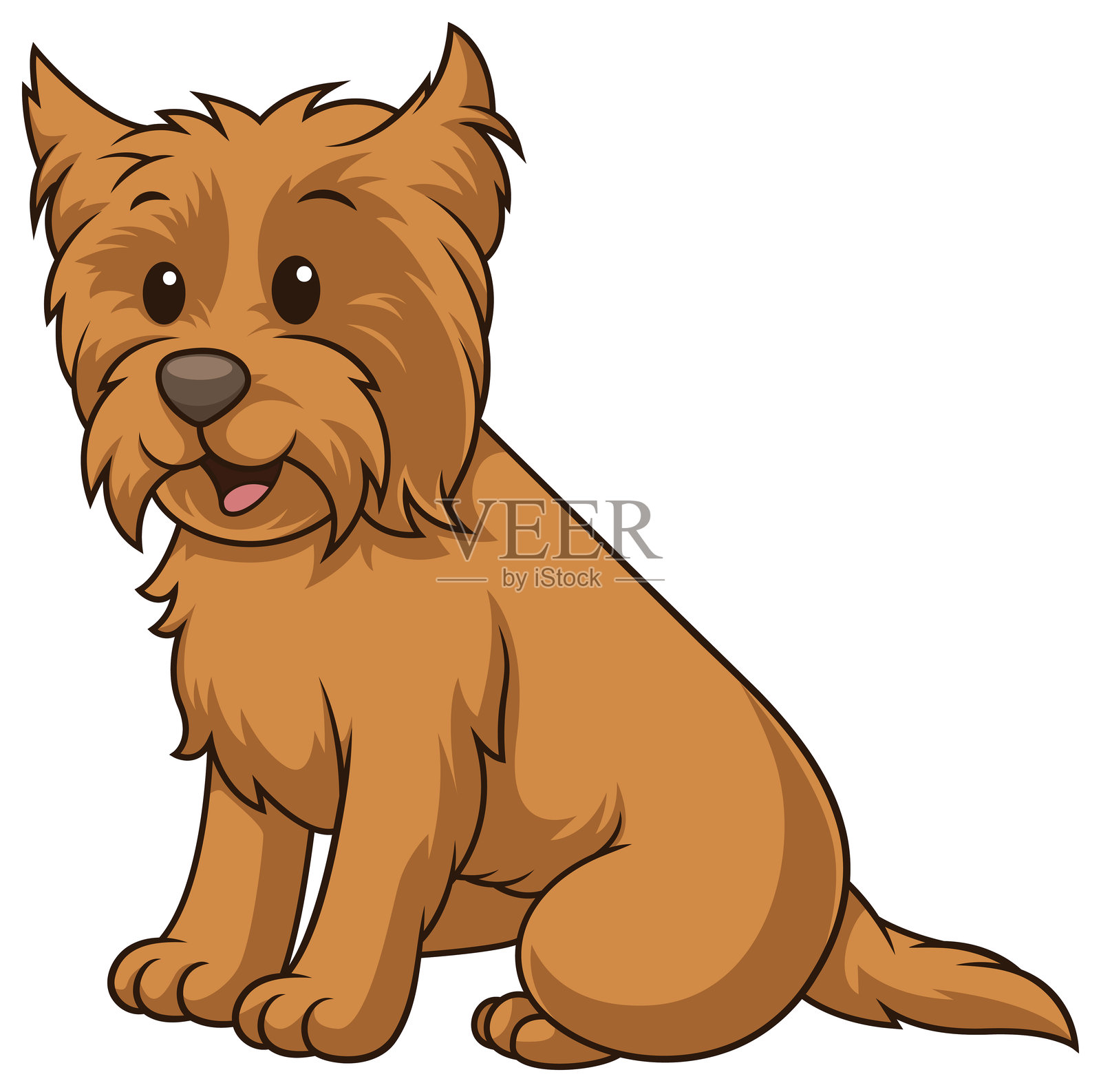 可爱的凯恩犬卡通插图插画图片素材