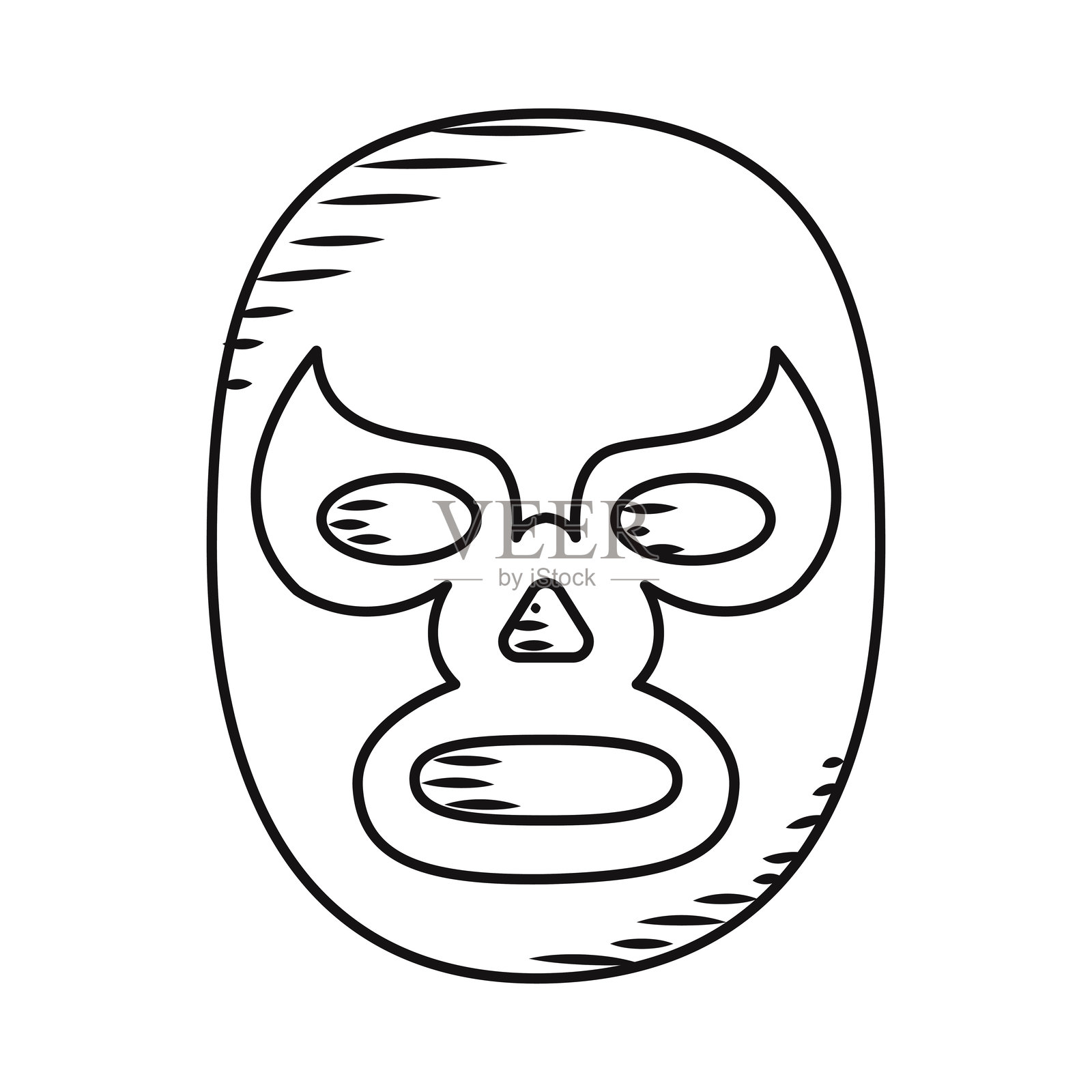 手绘墨西哥摔跤手面具图标 矢量图插画图片素材