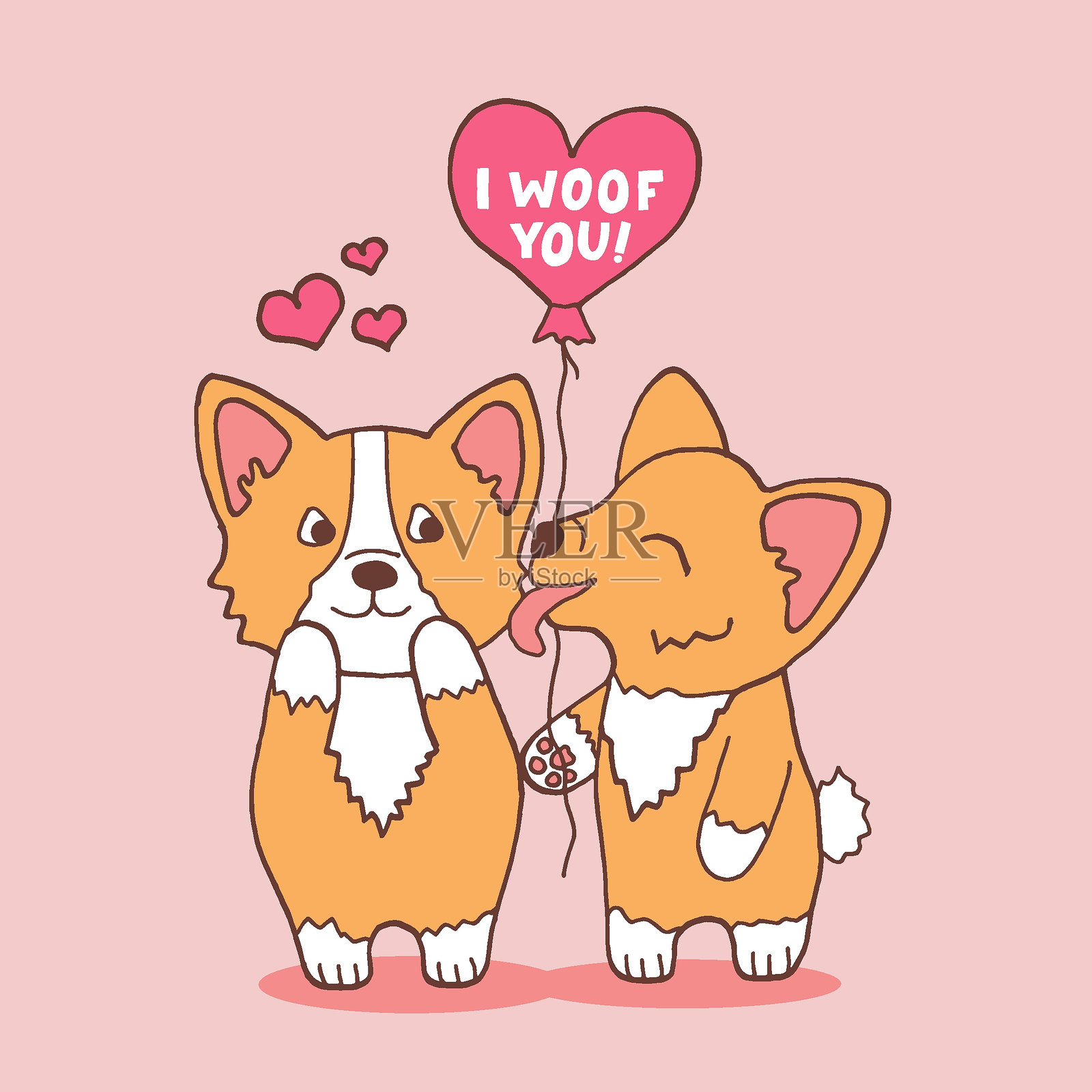 柯基犬插画图片素材