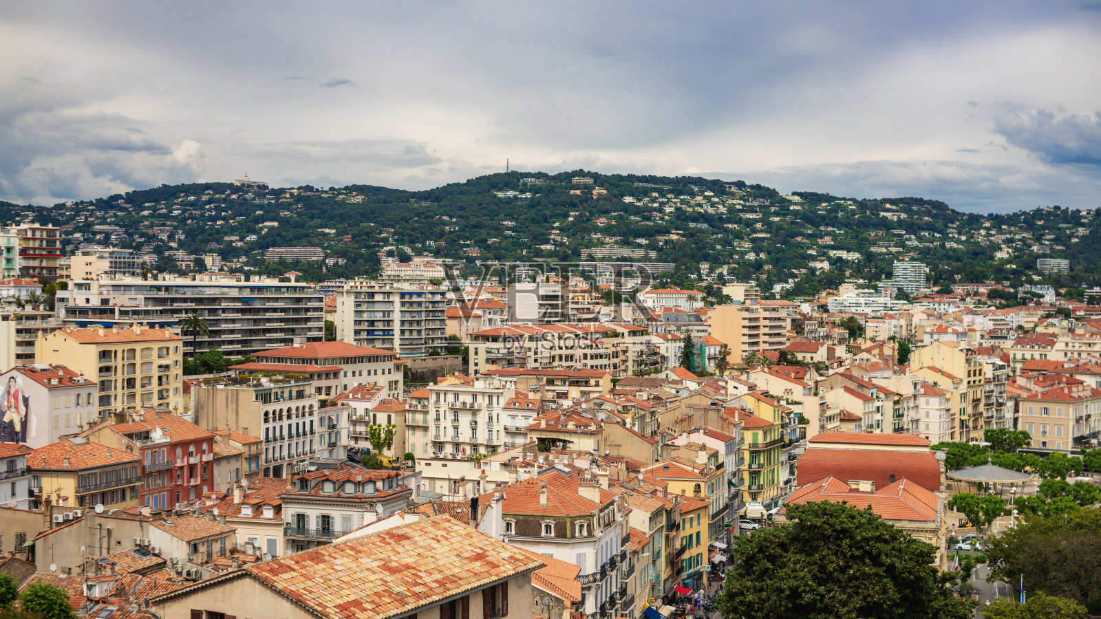 法国里维埃拉的戛纳全景图照片摄影图片