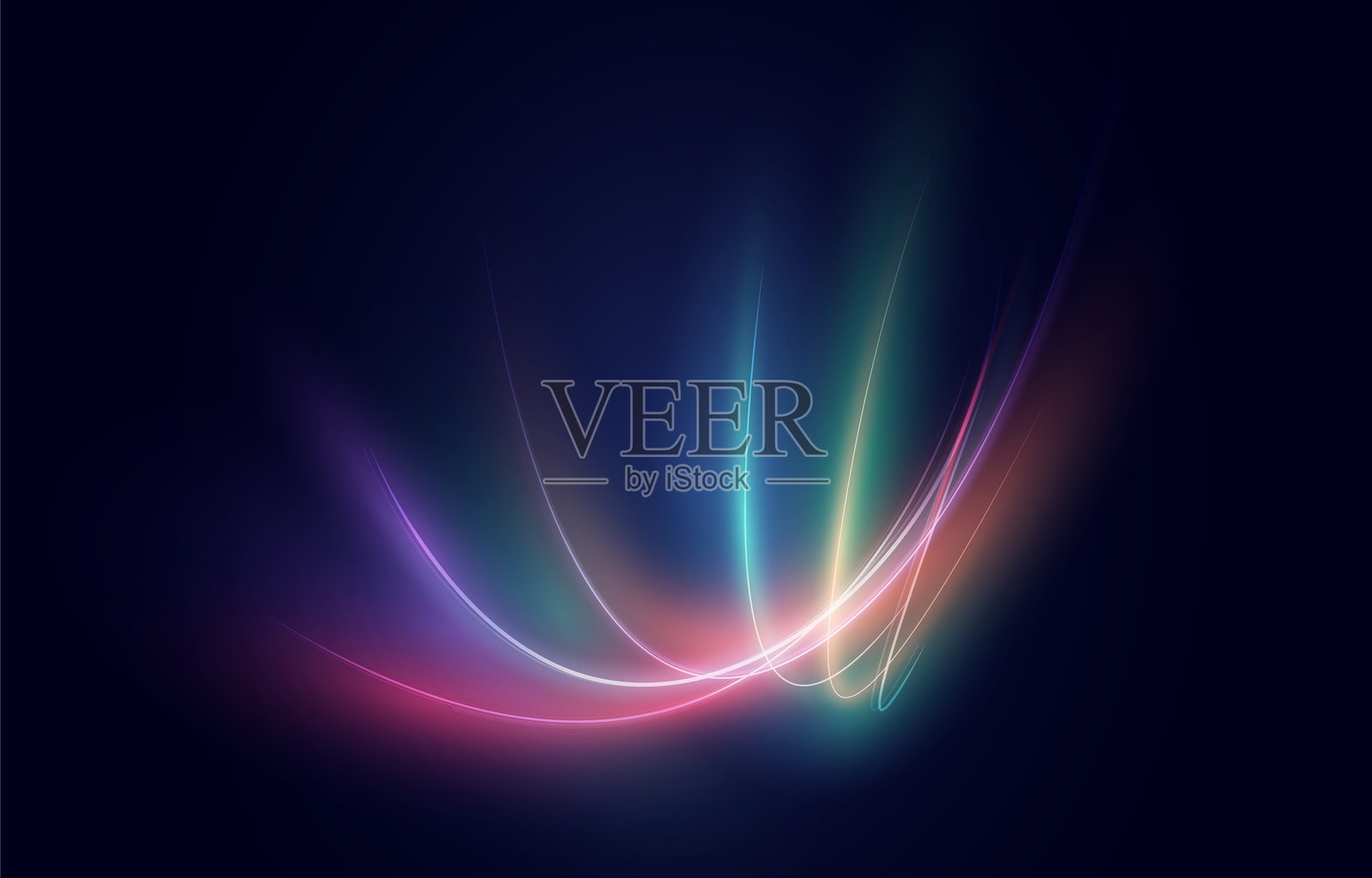 发光的霓虹速度线。光辉效果。红色和蓝色的抽象运动线。光轨波动，火焰路径轨迹线，汽车灯光，光纤和发光曲线旋转。插画图片素材