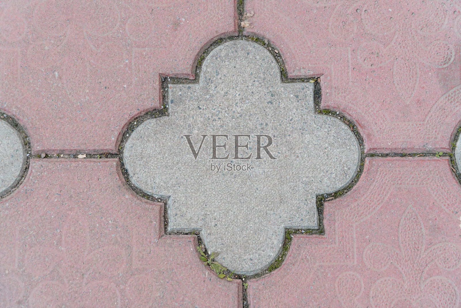 精美设计的铺路石图案，优雅的弯曲边缘照片摄影图片