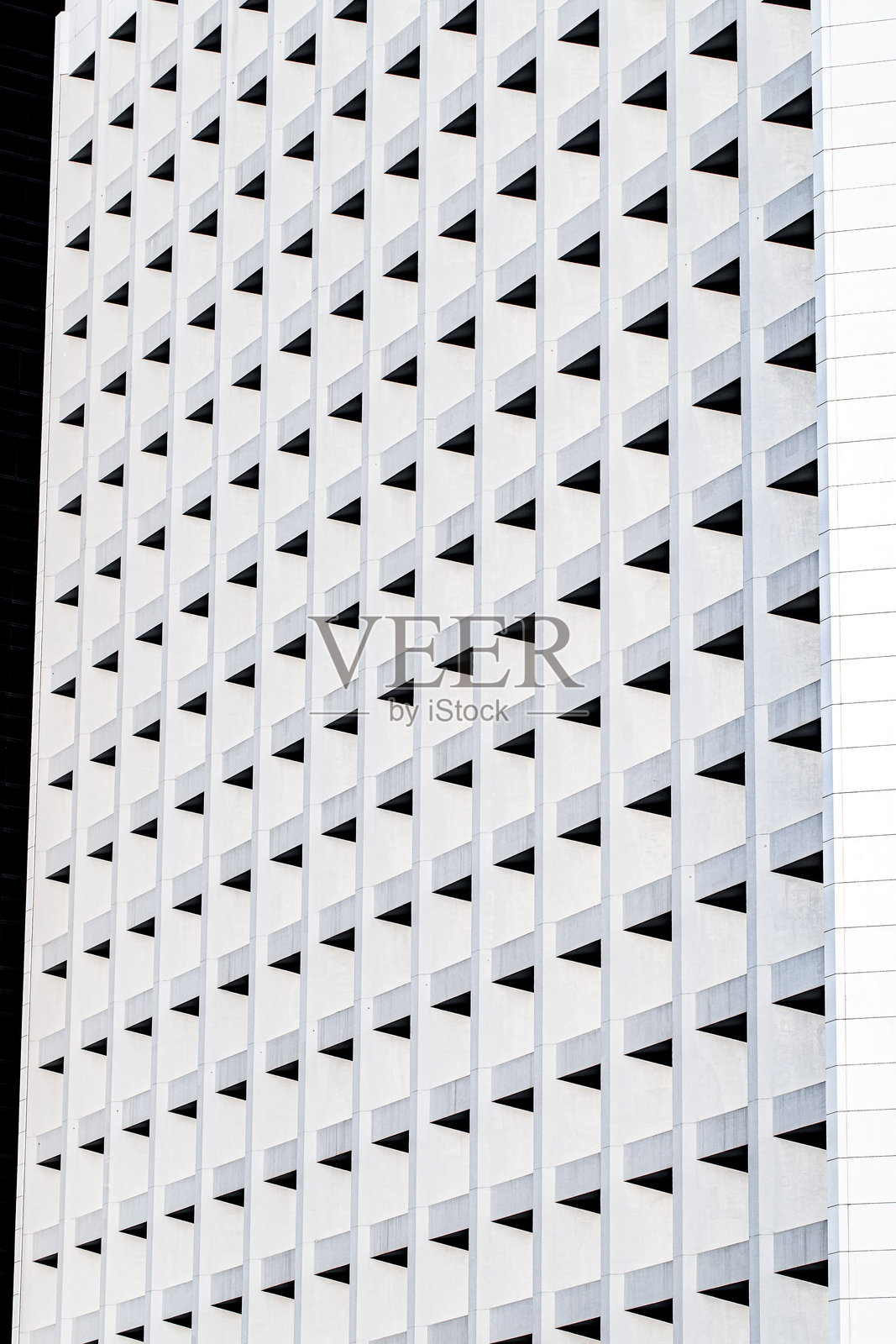 白色建筑外立面的抽象几何图案照片摄影图片