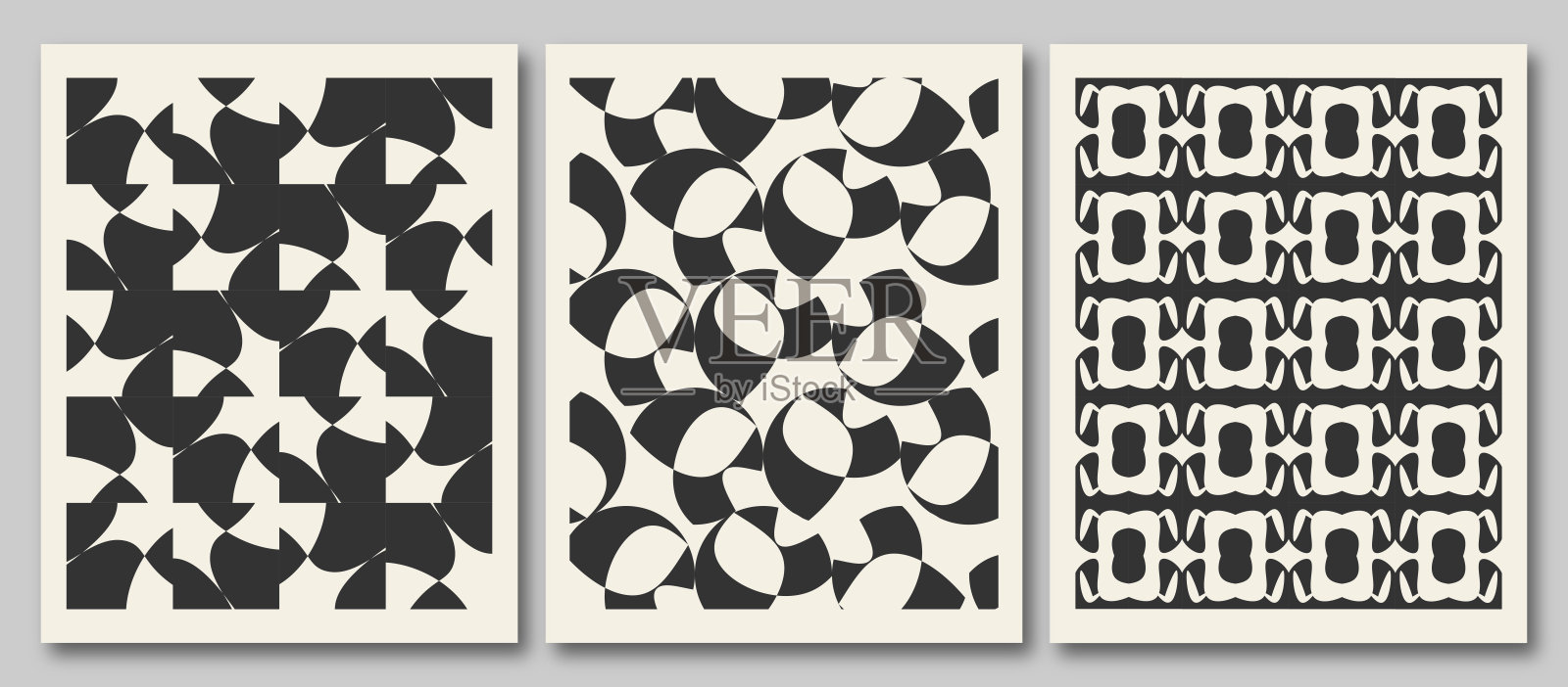 抽象简约几何曲线形状图案合集插画图片素材