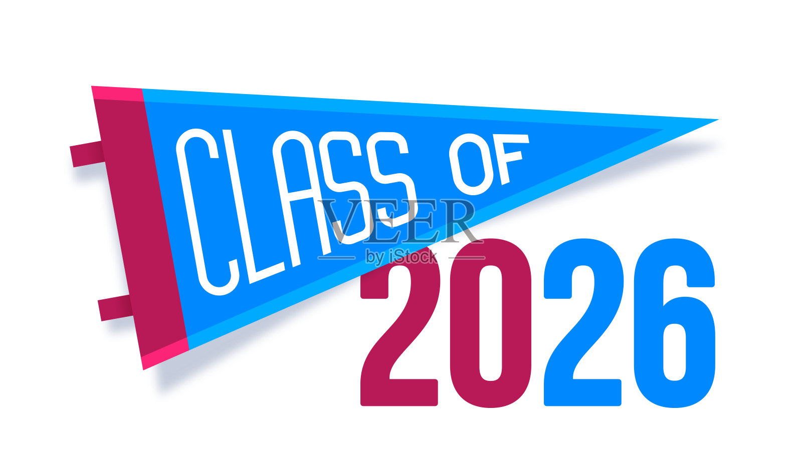 2026届班级学校精神旗帜设计插画图片素材