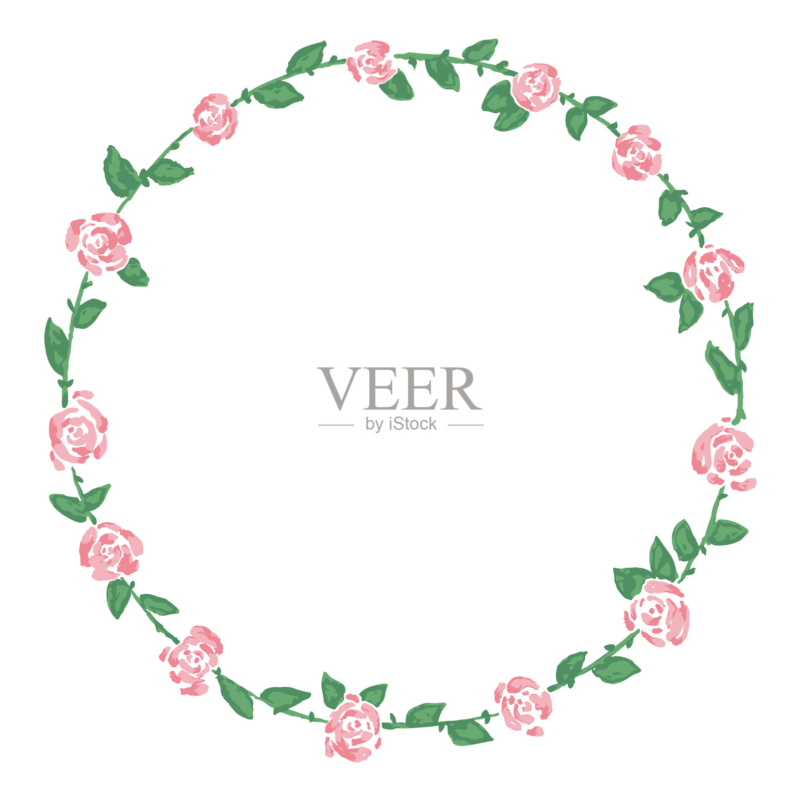 手绘花环的矢量剪贴画插画图片素材