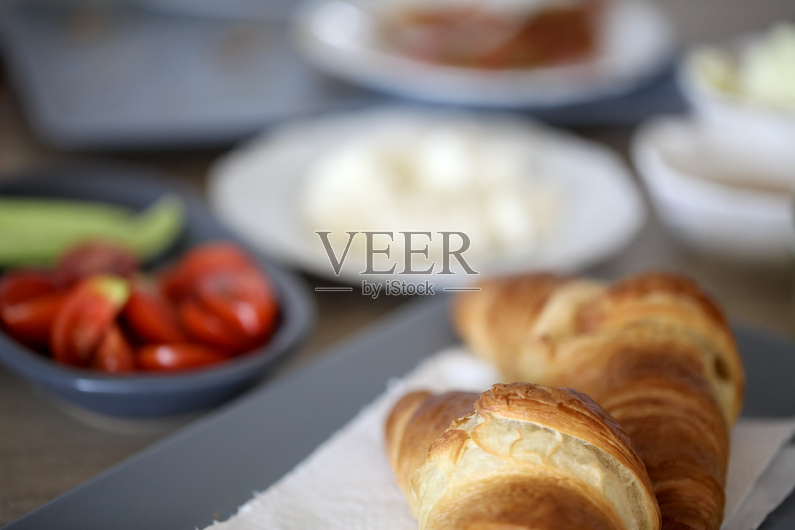 早餐桌细节视图照片摄影图片