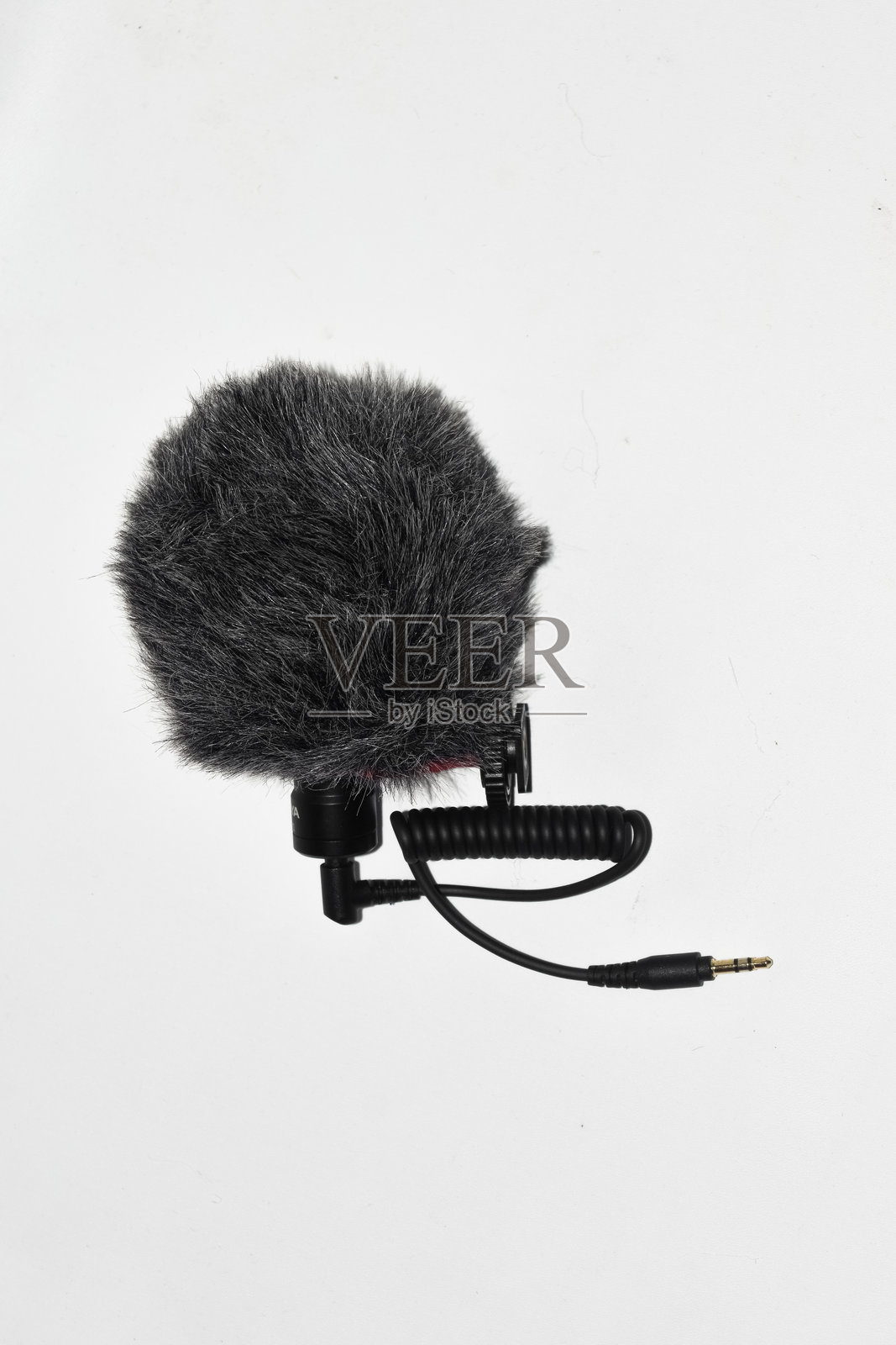 相机或智能手机的外部麦克风。照片摄影图片