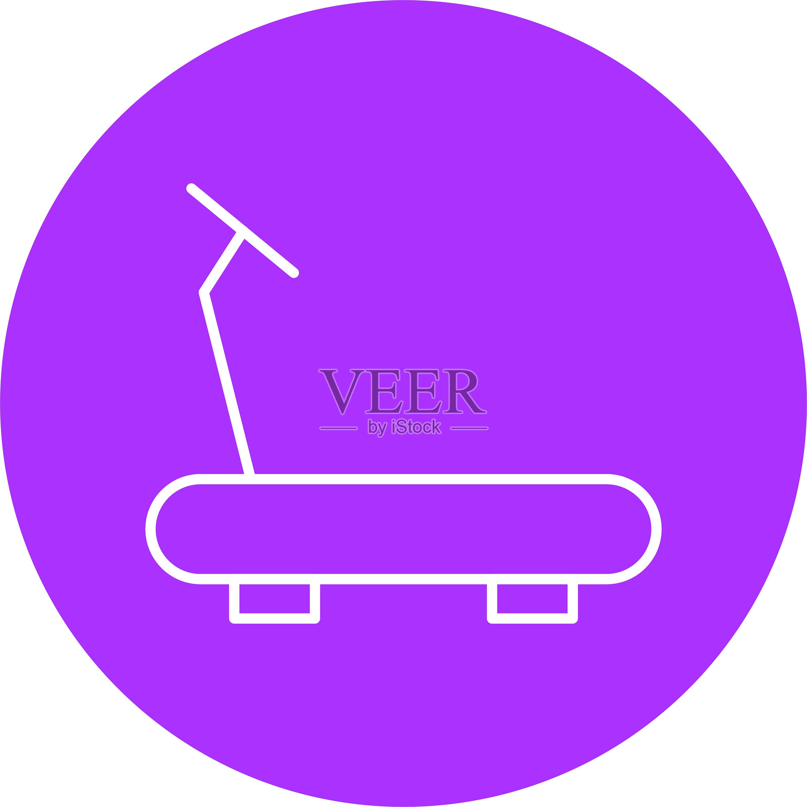 跑步机线条圆形图标插画图片素材