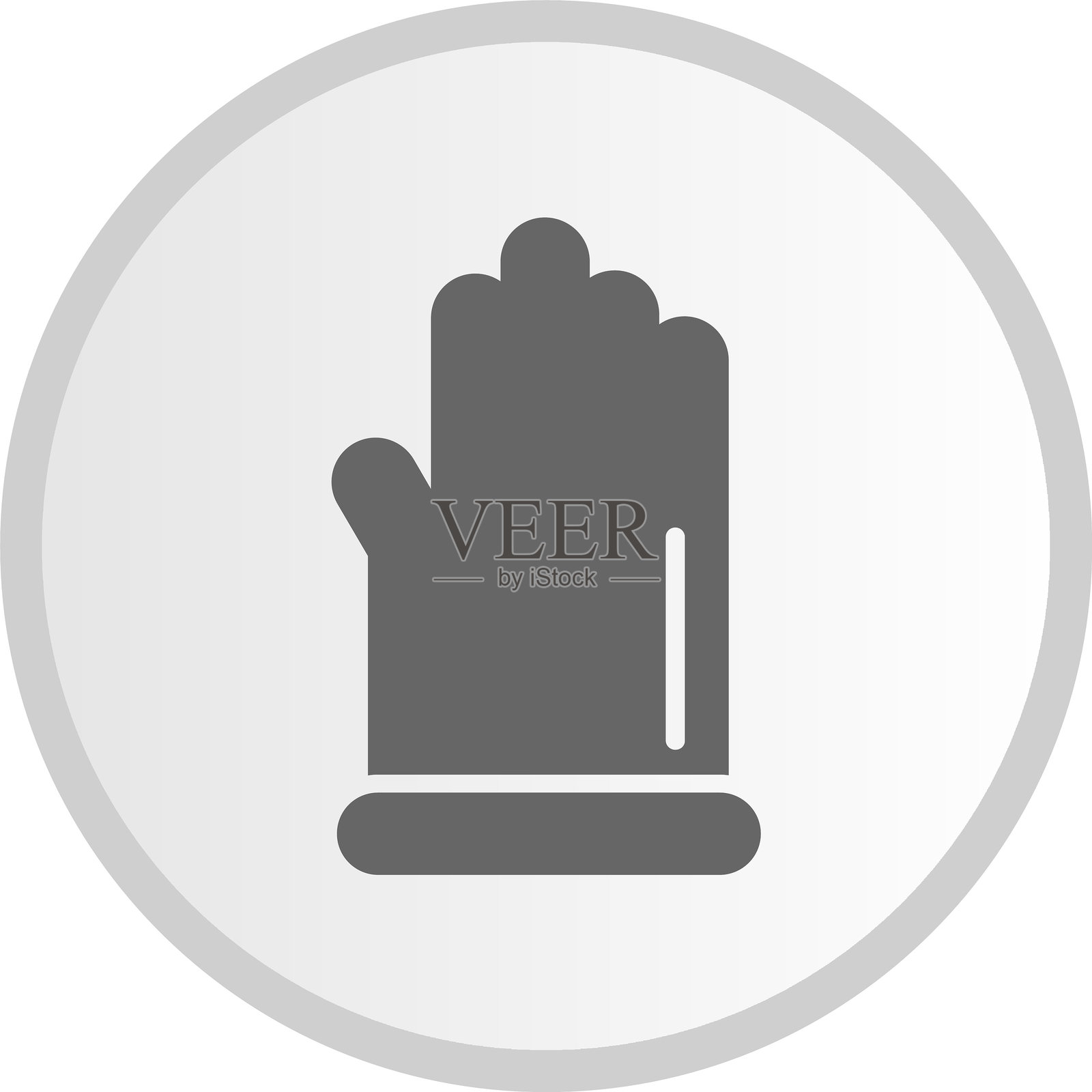 手套图标灰色圆形插画图片素材