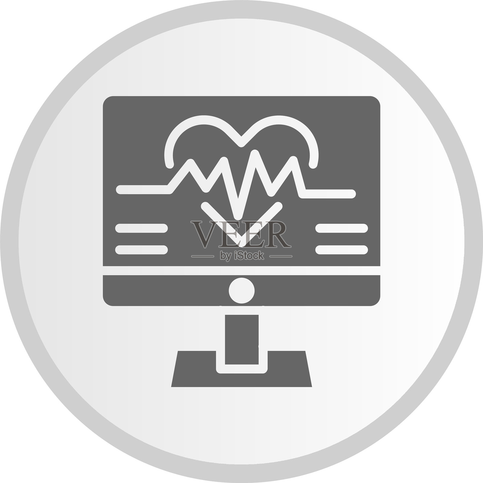 医疗图标圆形灰色图标插画图片素材