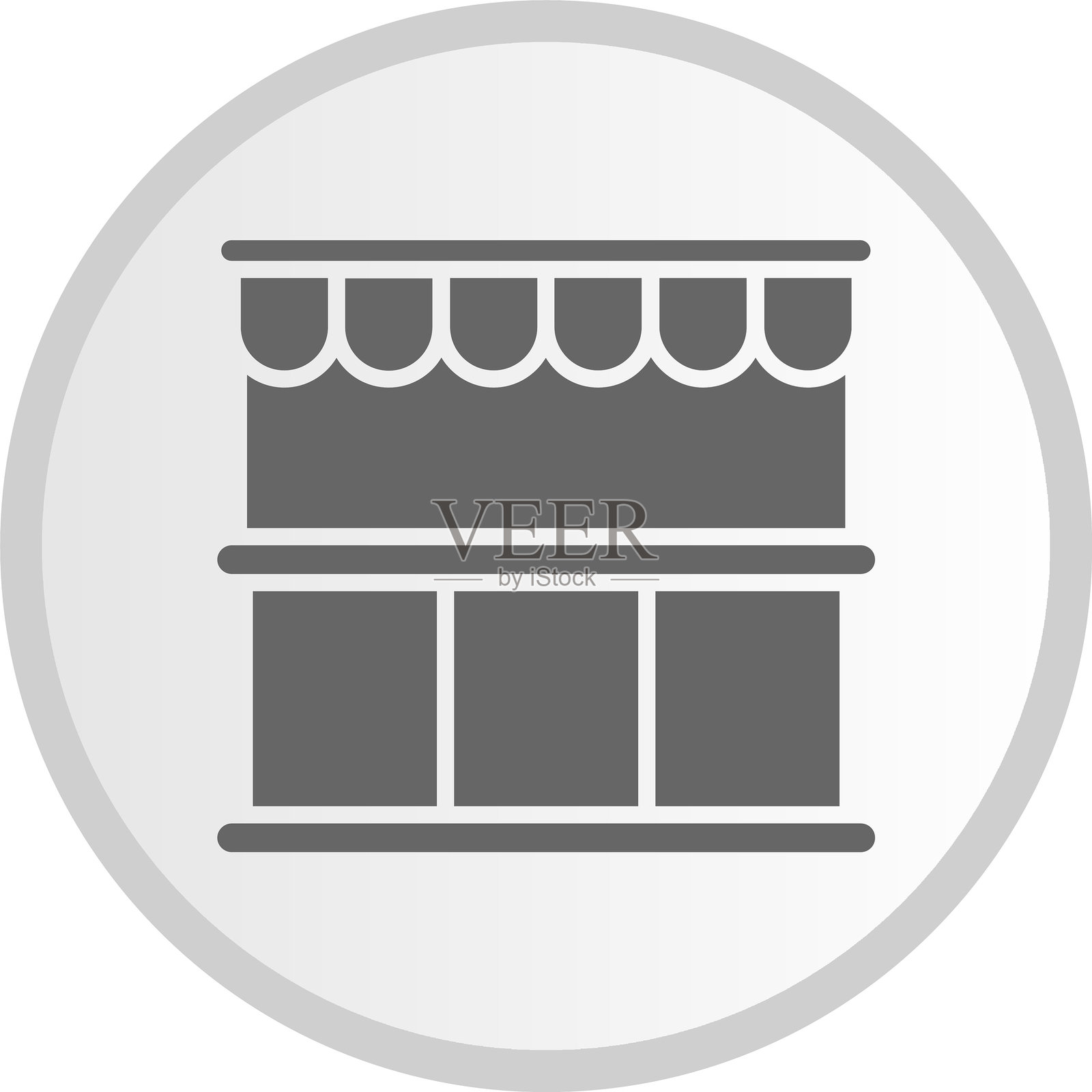 站立符号圆形灰色图标插画图片素材