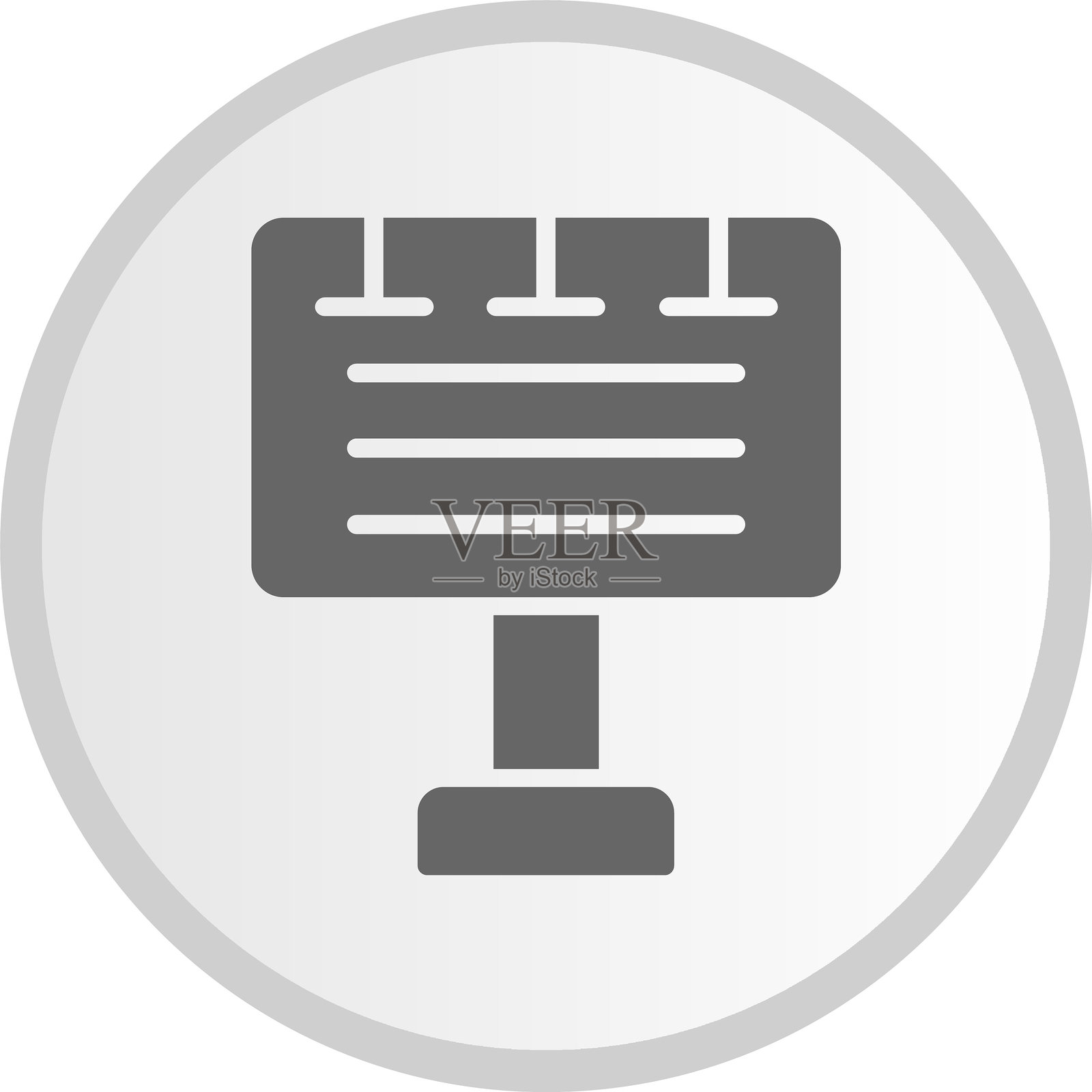 广告牌图标灰色圆形插画图片素材