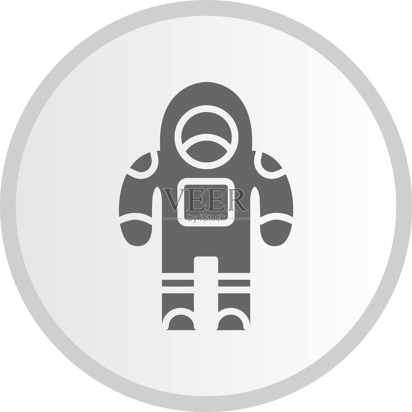 宇航服图标灰色圆形图案插画图片素材