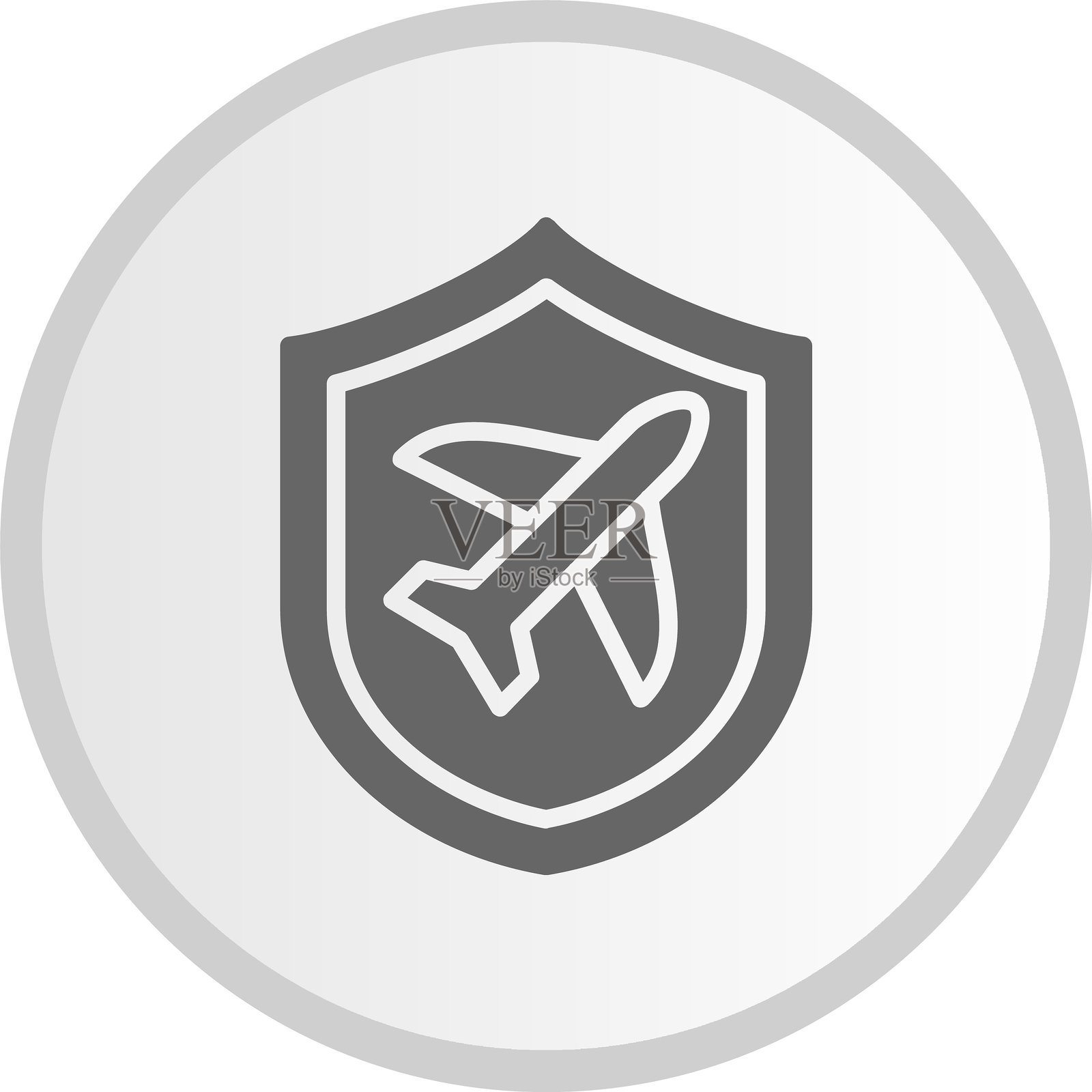 保险图标圆形灰色图标插画图片素材