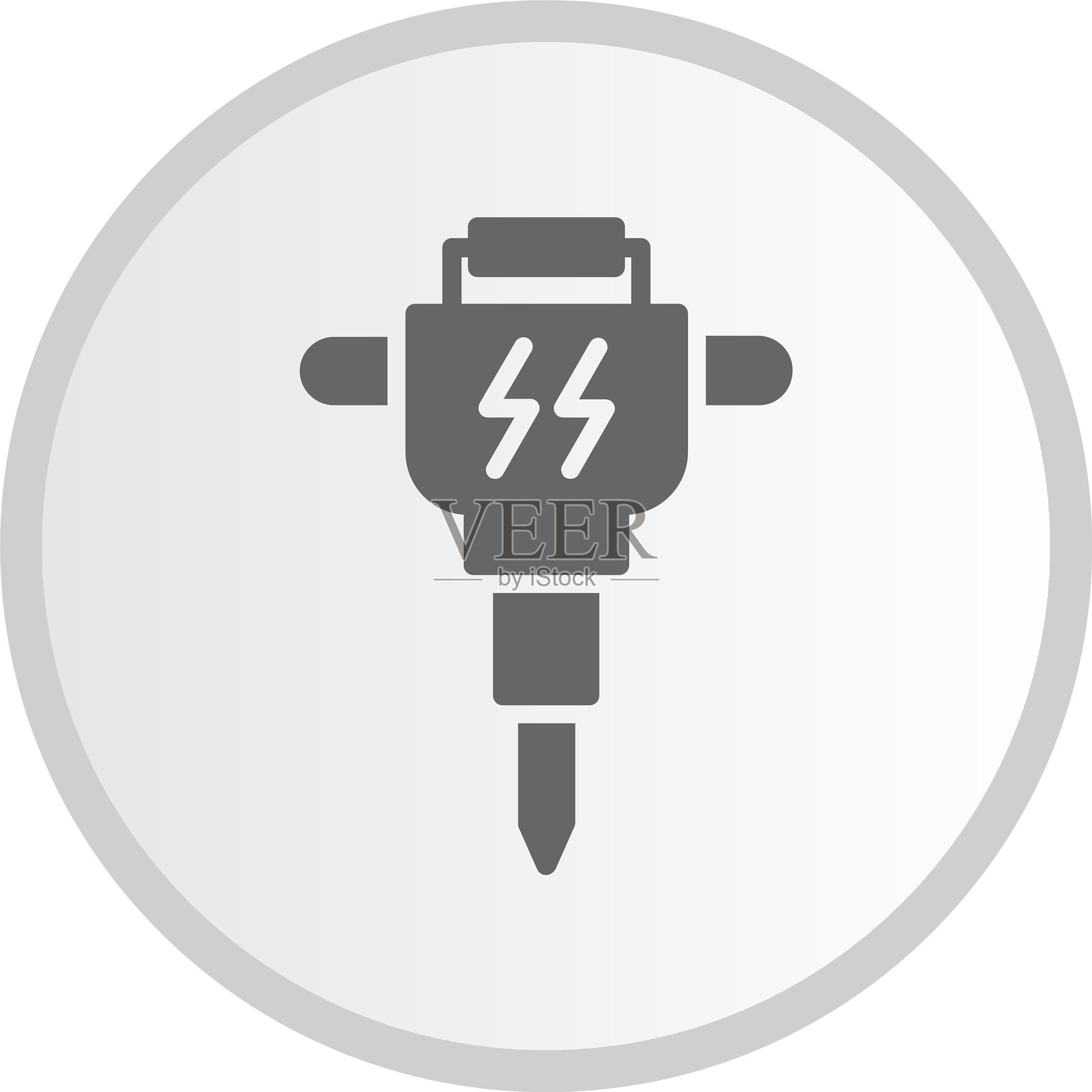 钻头图标灰色圆形插画图片素材