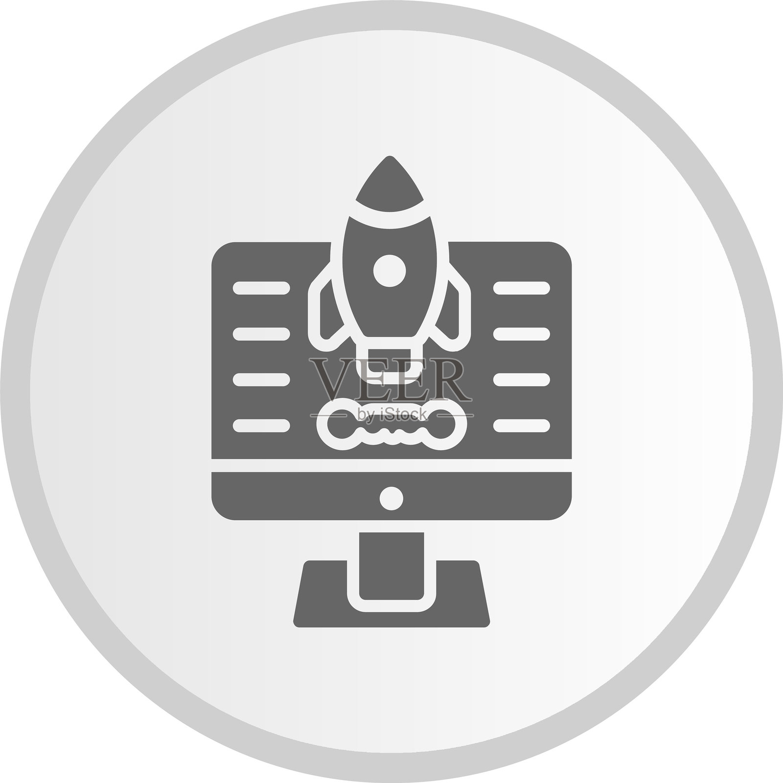 启动图标灰色圆形图形插画图片素材