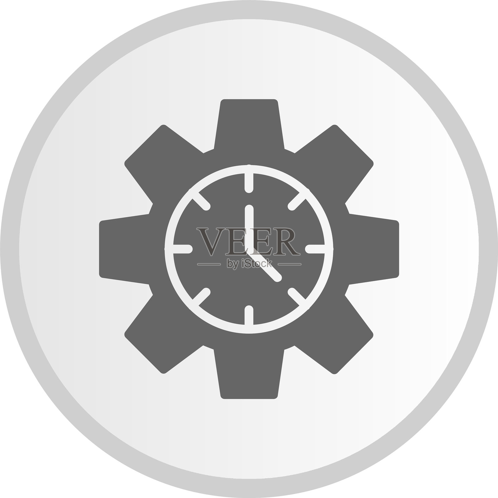 时间管理图标圆形灰色图标插画图片素材