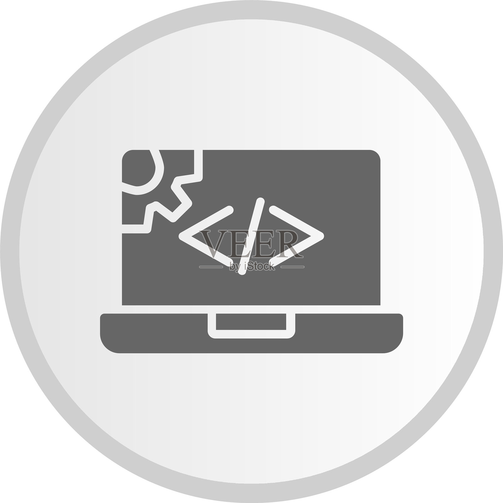 网页开发图标灰色圆形符号插画图片素材