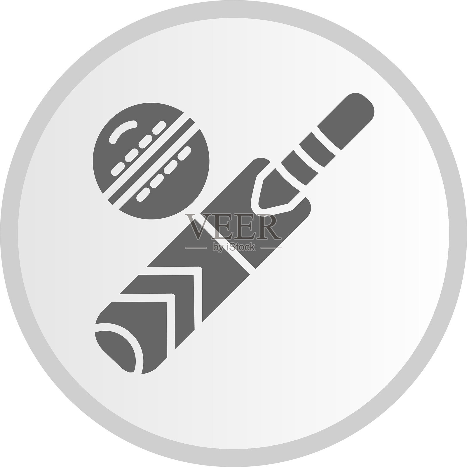 灰色圆形板球图标插画图片素材