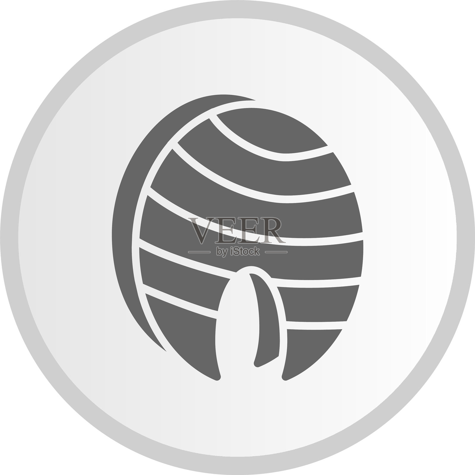 灰色三文鱼图形圆形图标插画图片素材