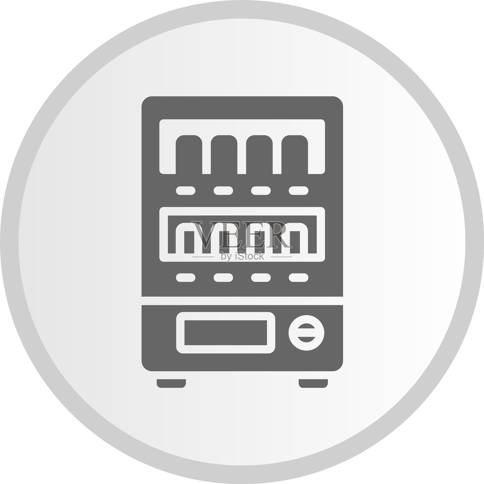 自动售货机图标灰色圆形图案插画图片素材