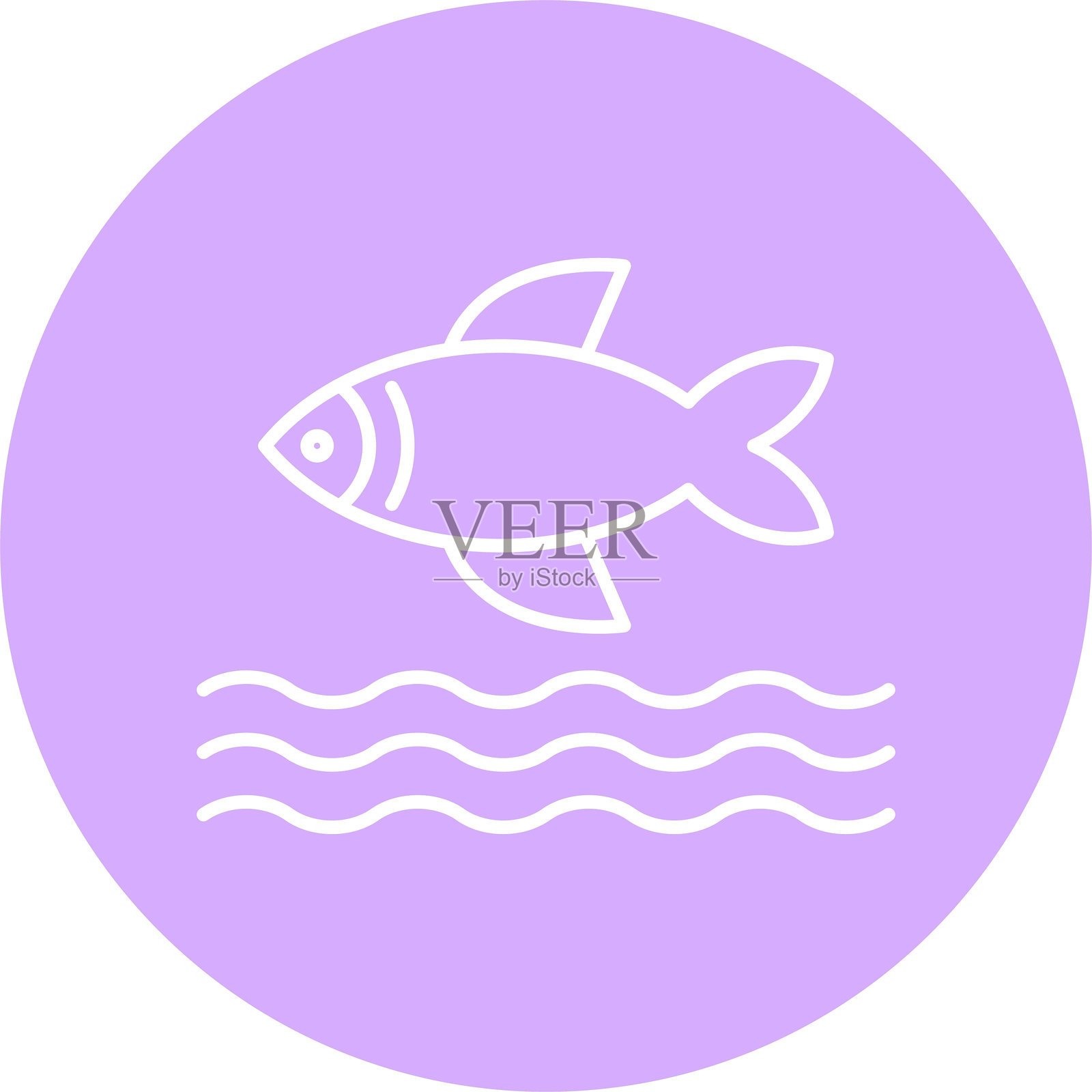 鱼线圈图标插画图片素材