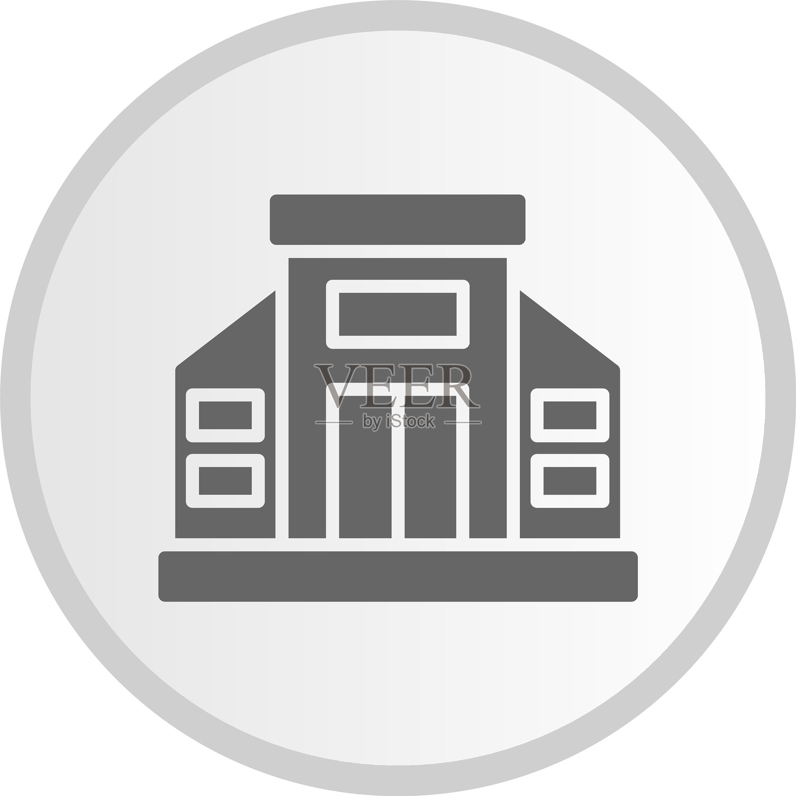 学校图标圆形灰色图标插画图片素材