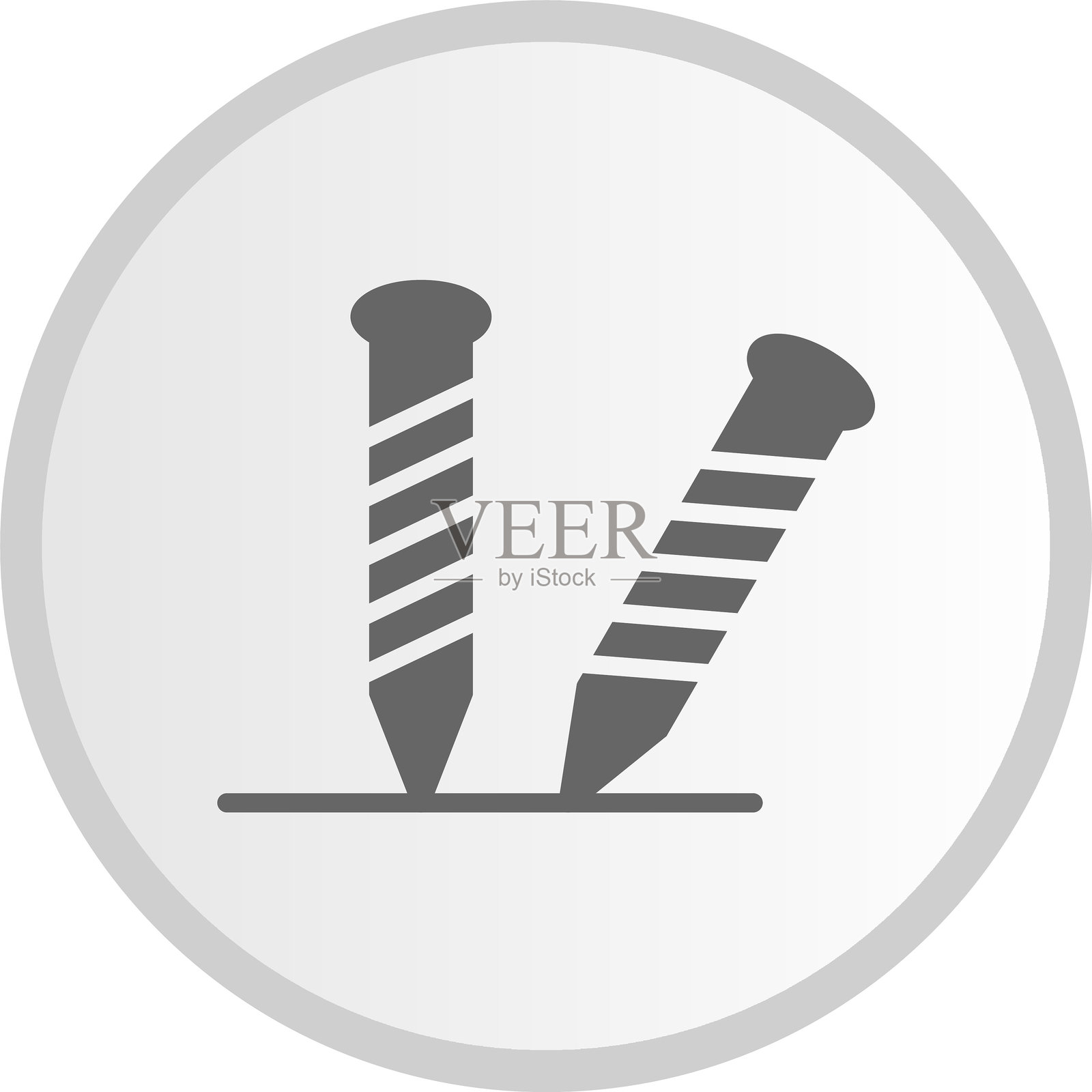 灰色图标的指甲符号圆形插画图片素材