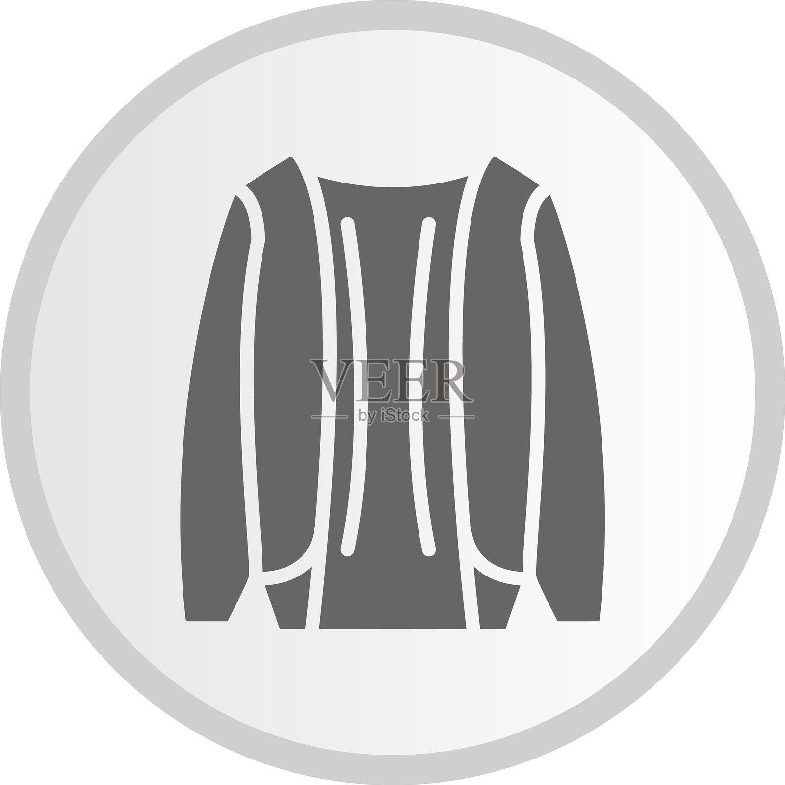 外套图标 圆形 灰色插画图片素材
