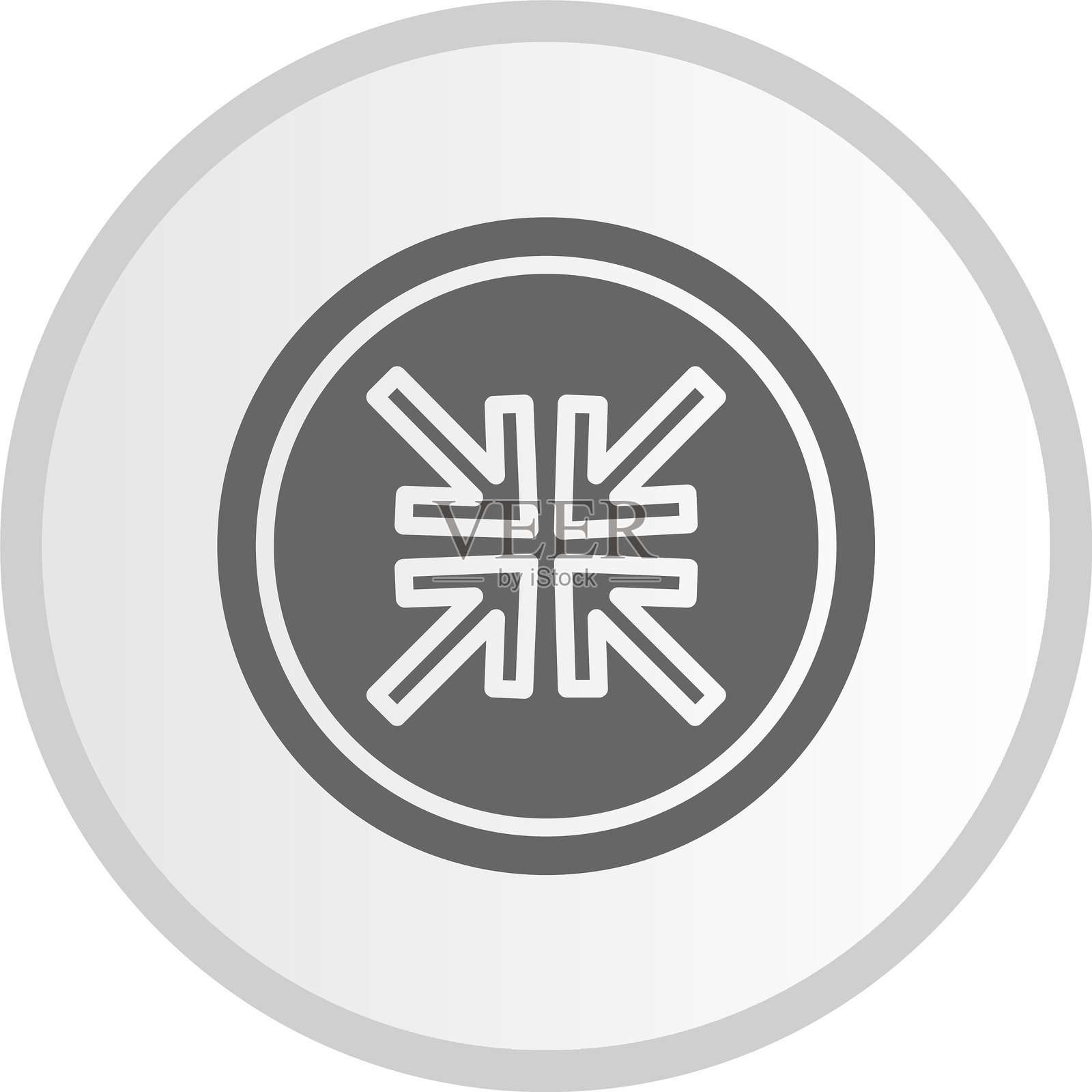 缩小箭头图标灰色圆形插画图片素材