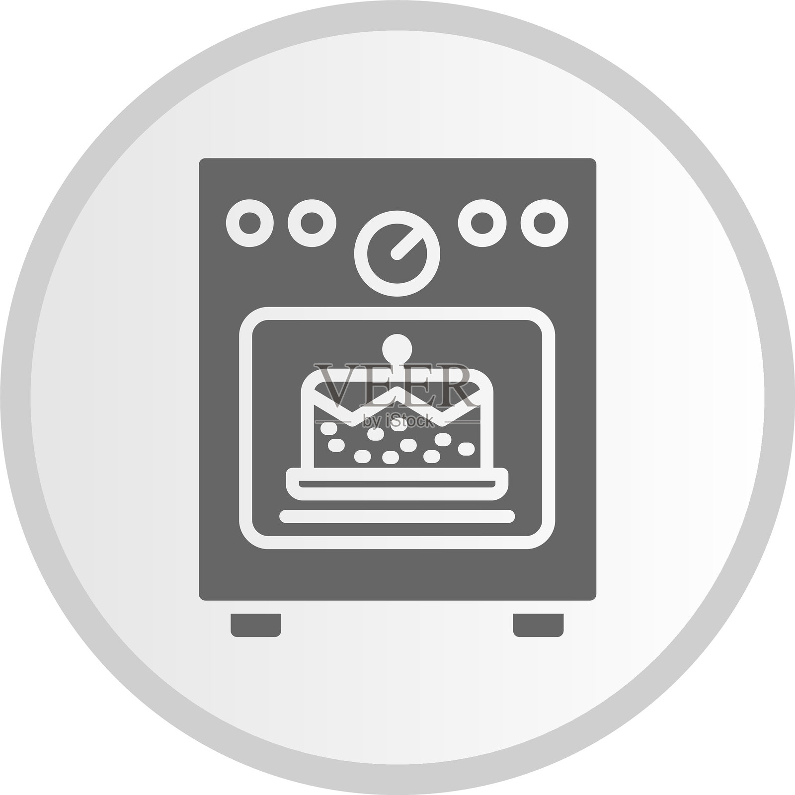 烘焙图形圆形灰色图标插画图片素材