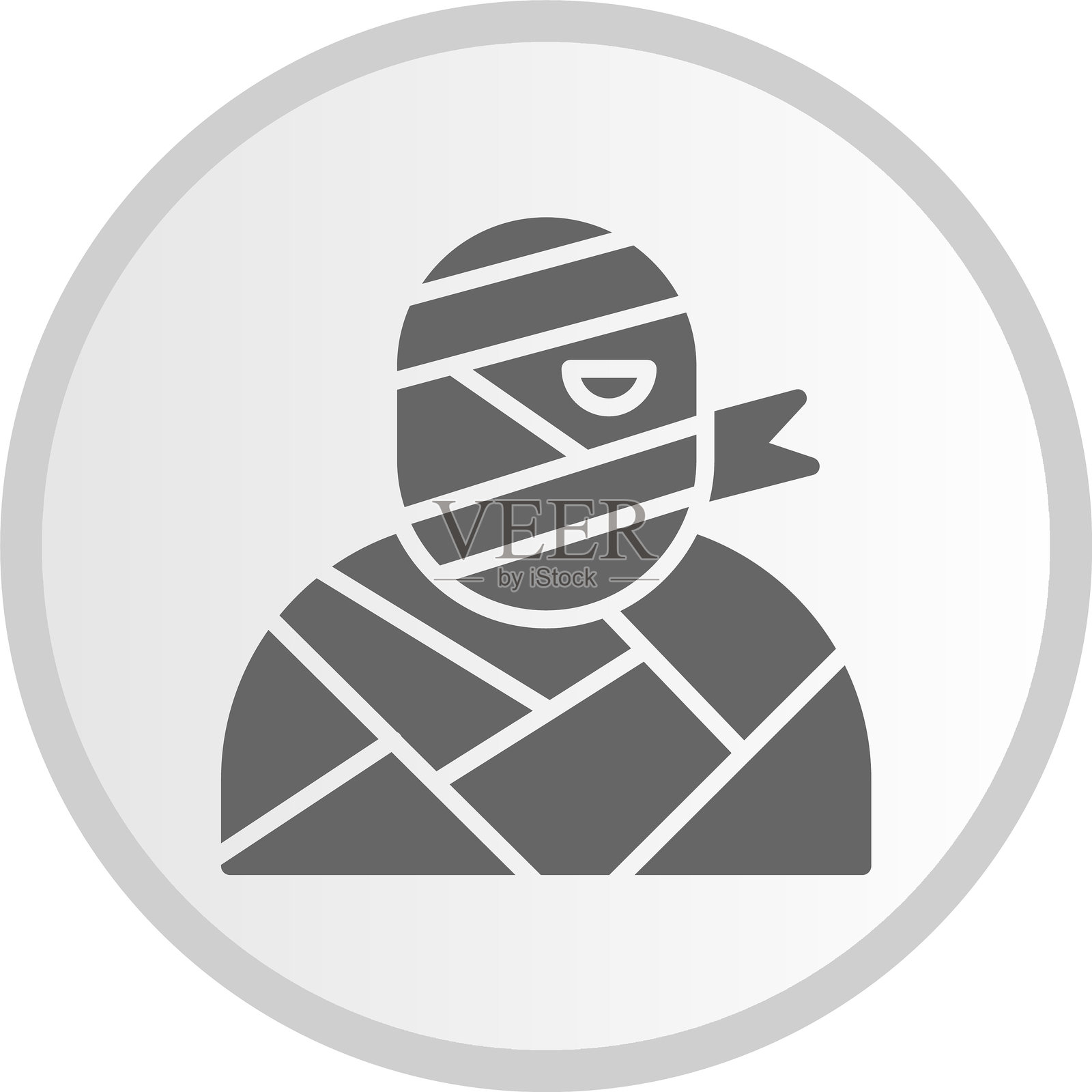 灰色图标的木乃伊象形文字圆圈插画图片素材