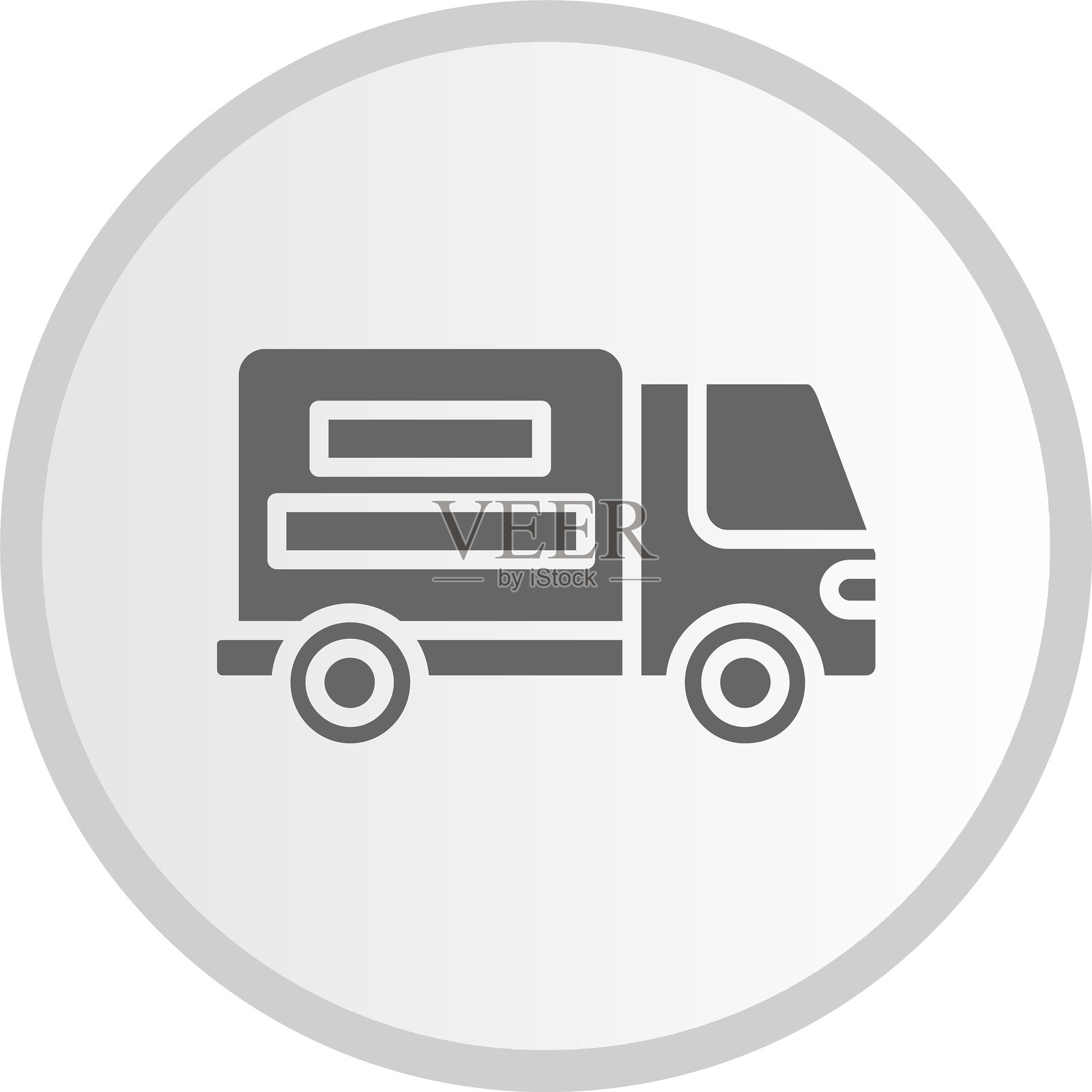 卡车图标圆形灰色图案插画图片素材