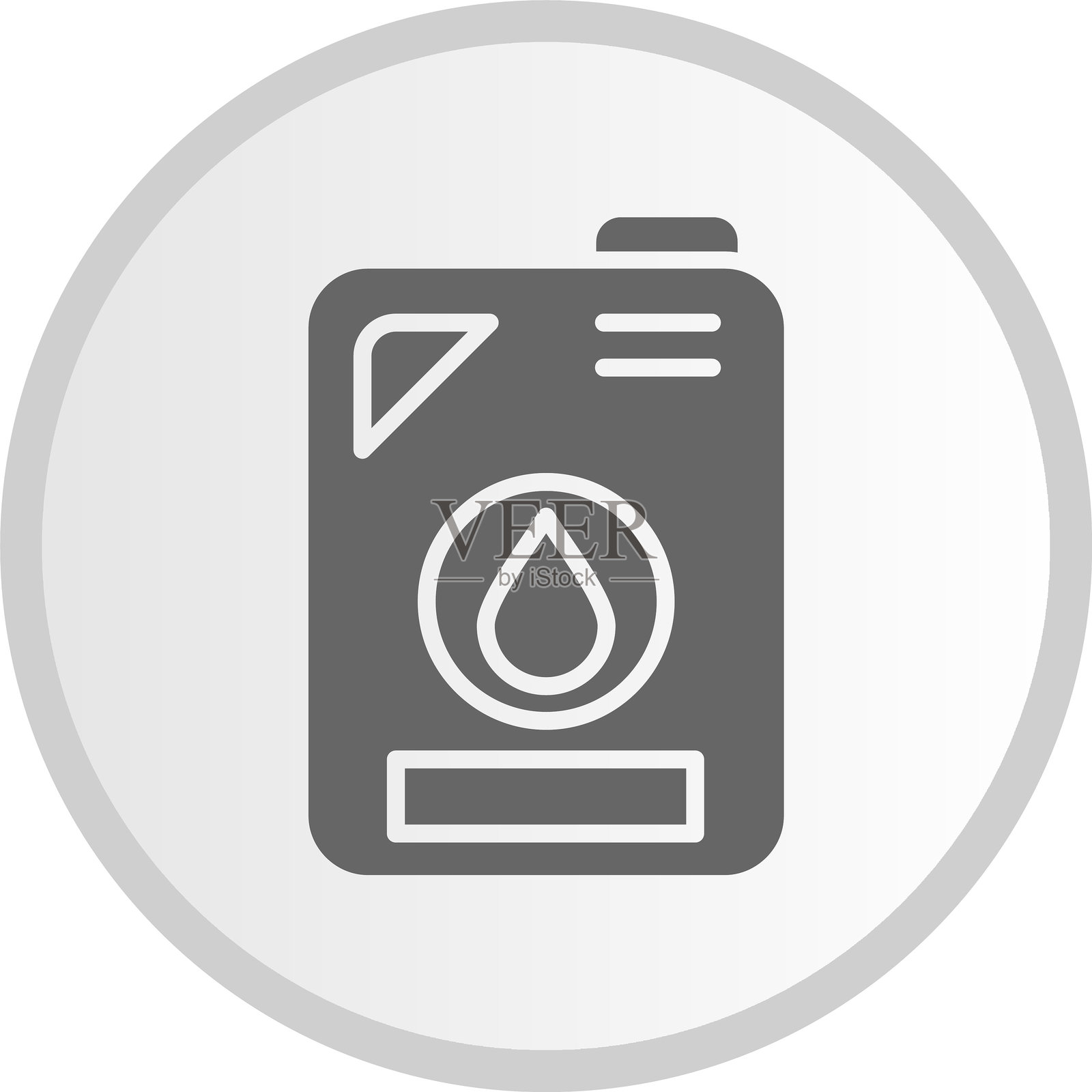 油瓶图标灰色圆形插画图片素材