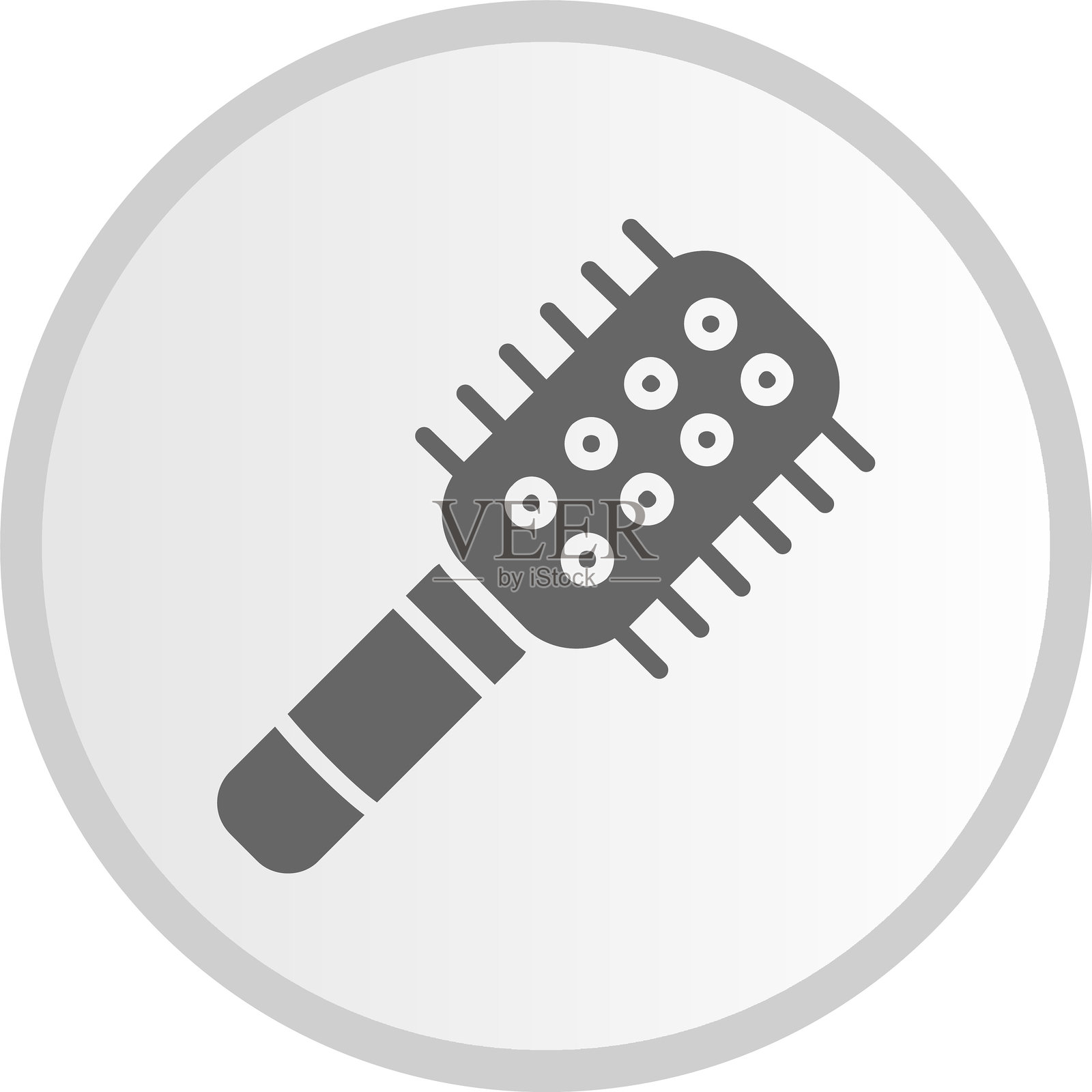 灰色圆形发刷图标插画图片素材