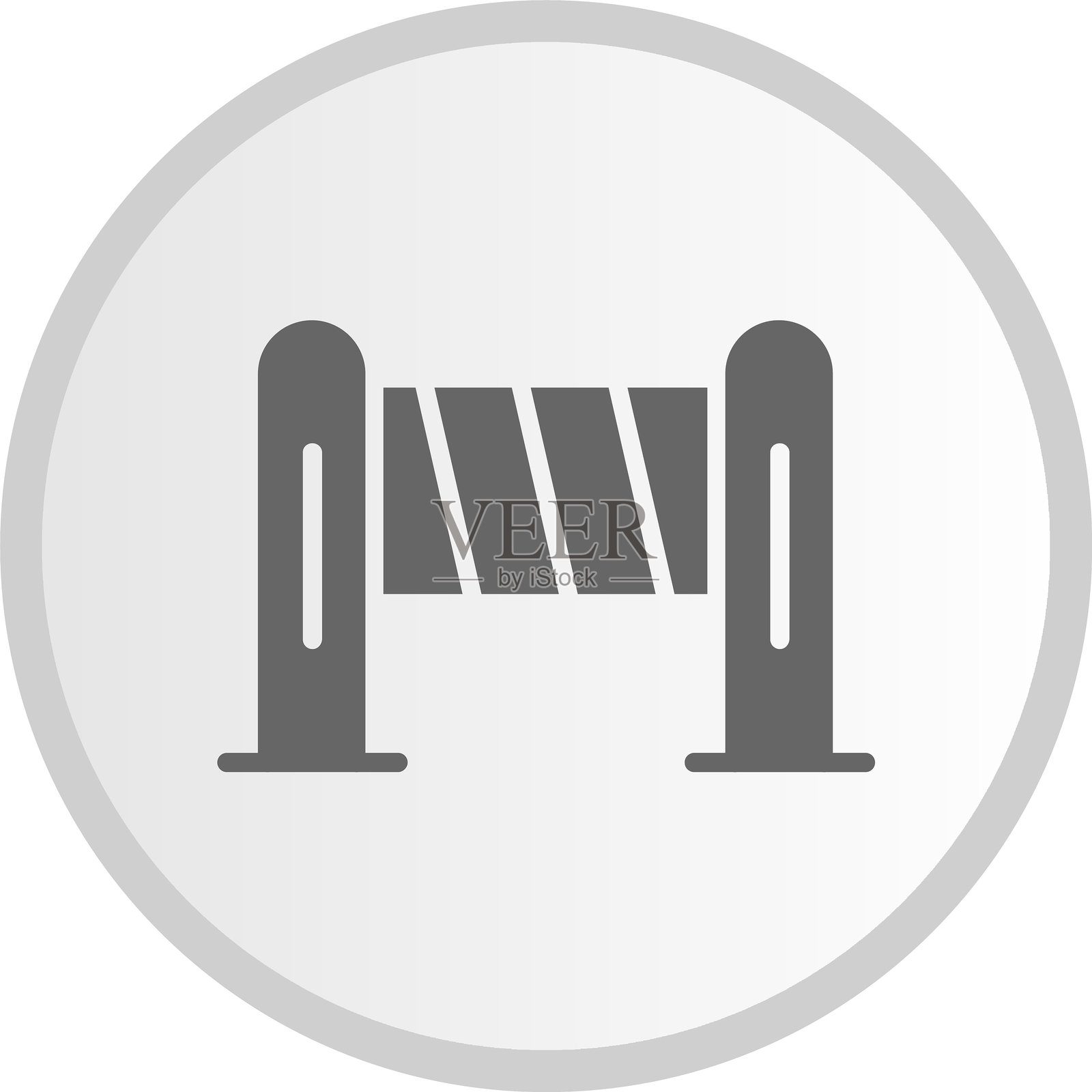 障碍符号圆形灰色图标插画图片素材