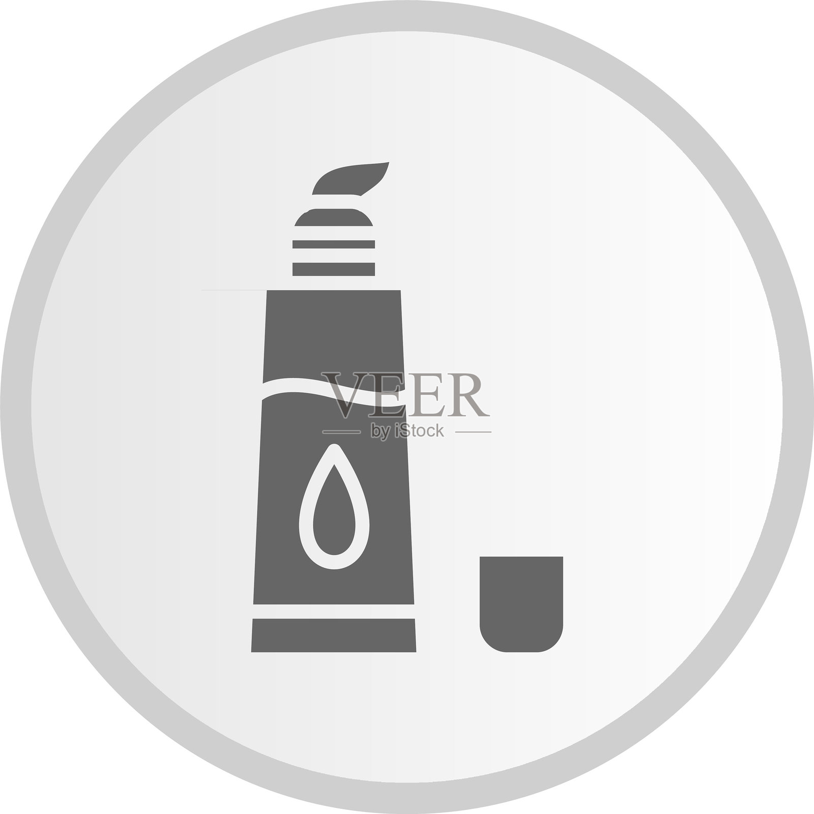 面部清洁图标灰色圆形插画图片素材