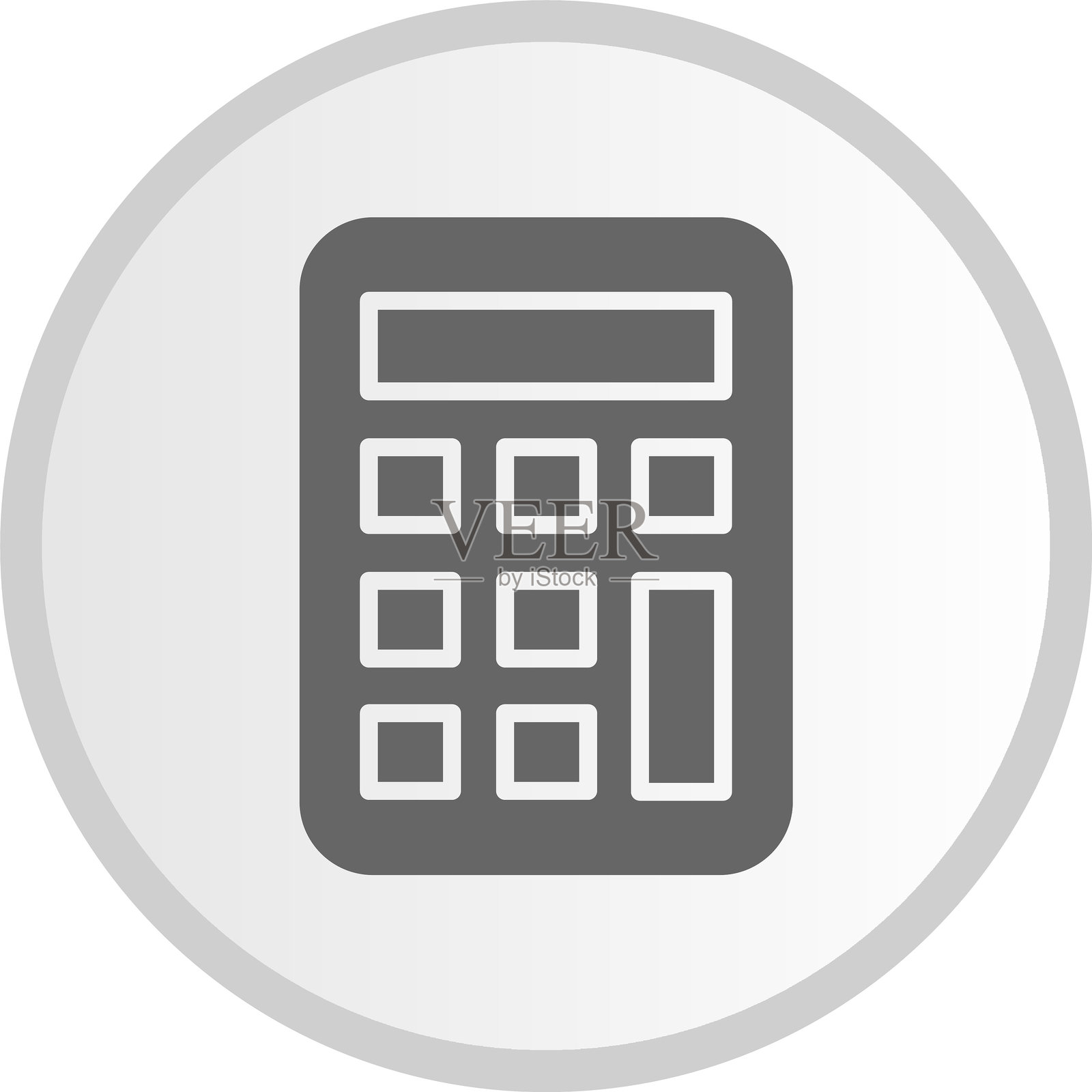 计算图标圆形灰色图标插画图片素材