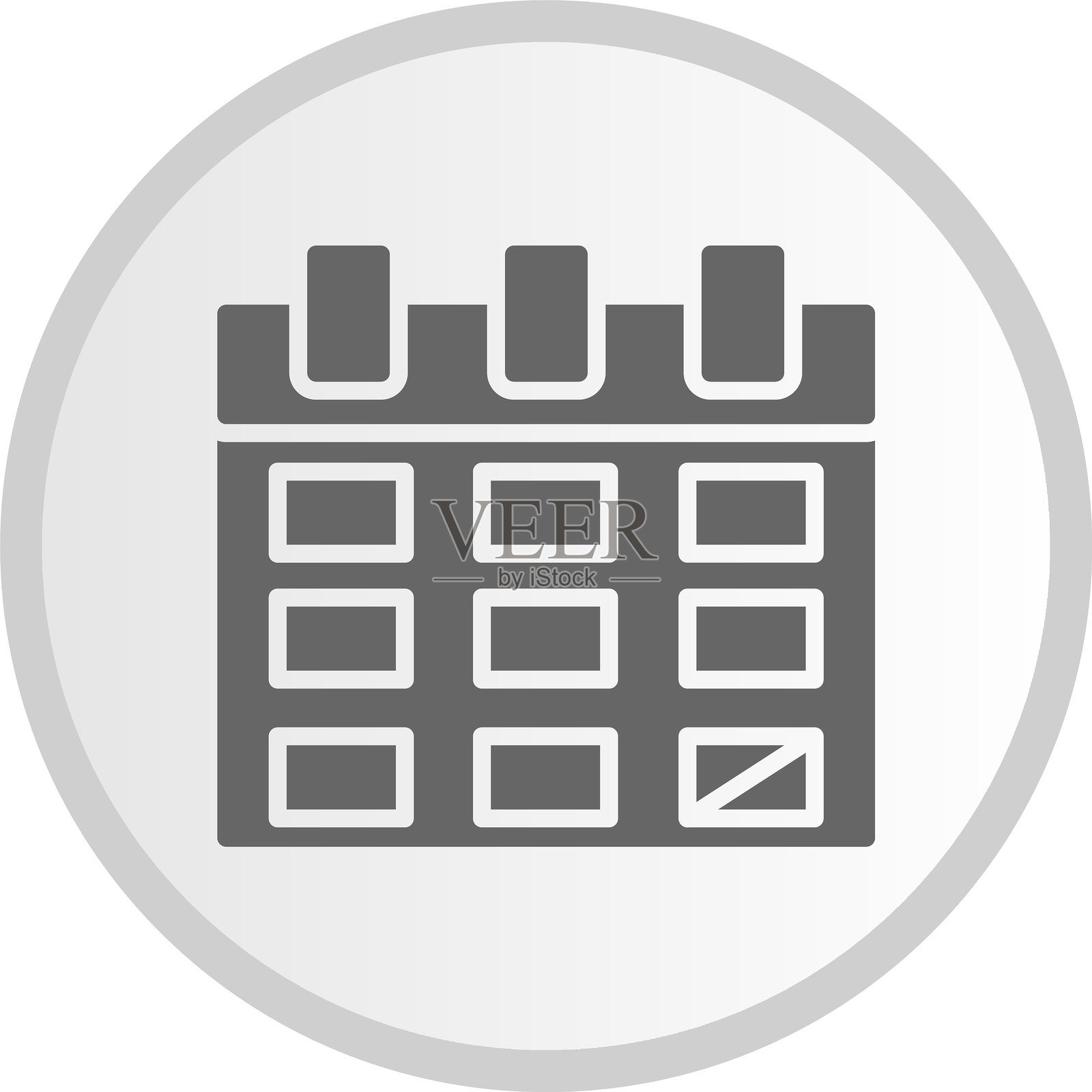 日历图标圆形灰色图标插画图片素材