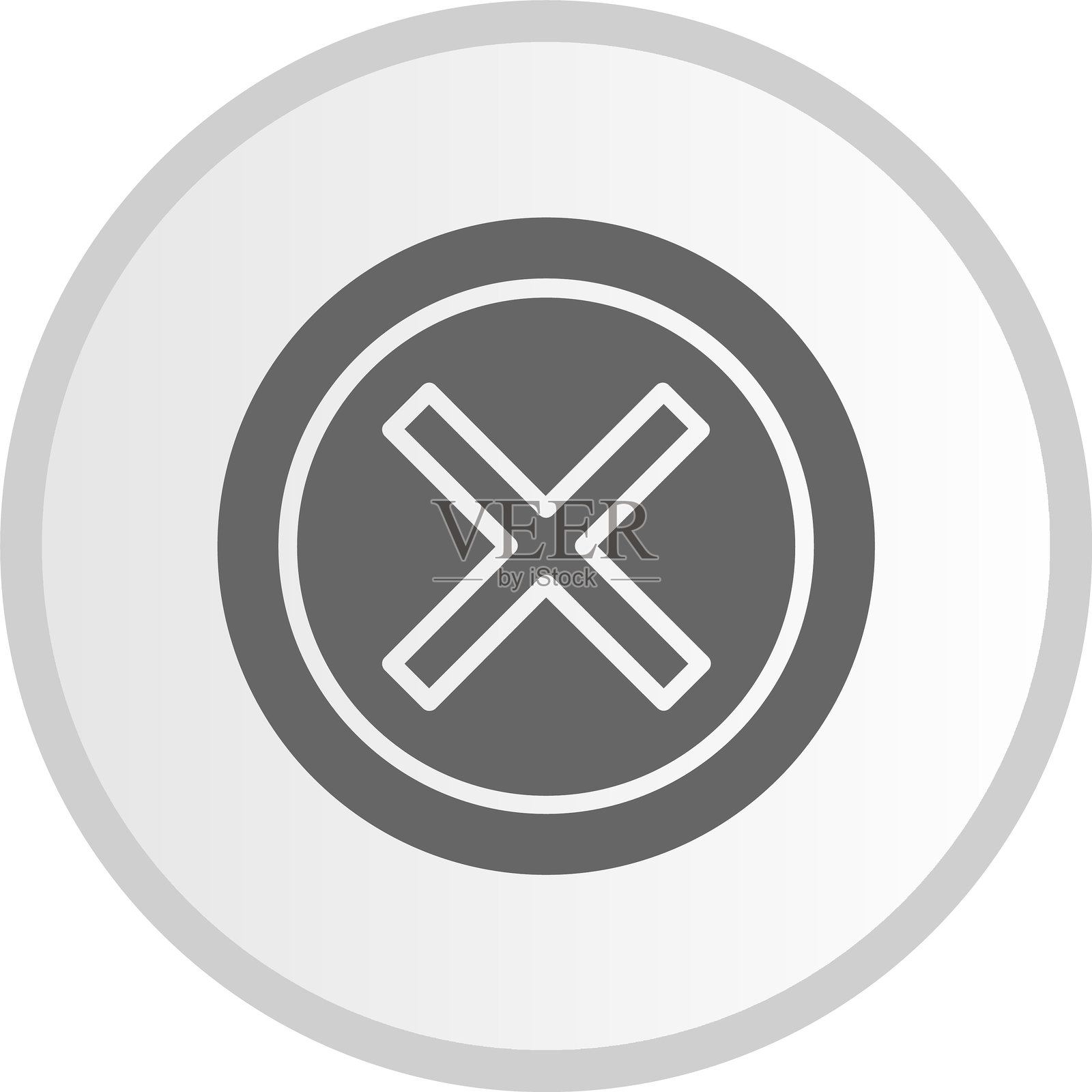 灰色十字图形圆圈图标插画图片素材