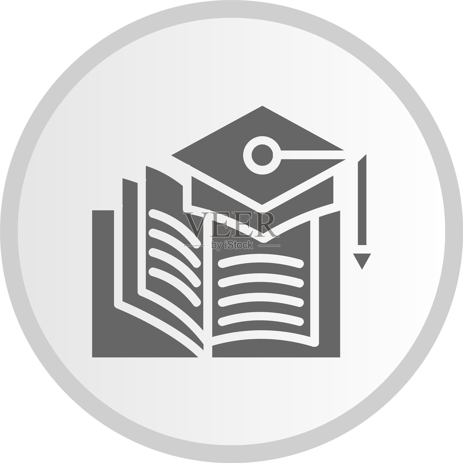 大学图标圆形灰色图标插画图片素材