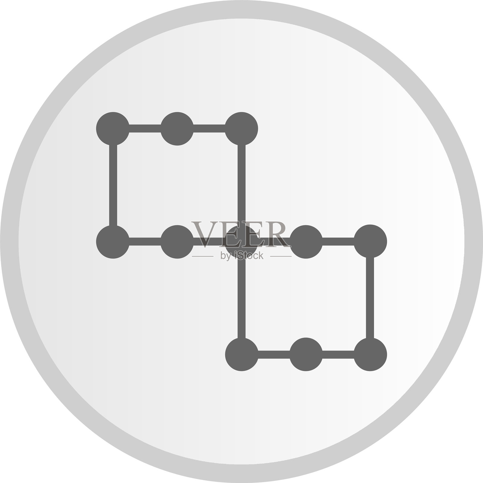 边界框图标圆形灰色图标插画图片素材