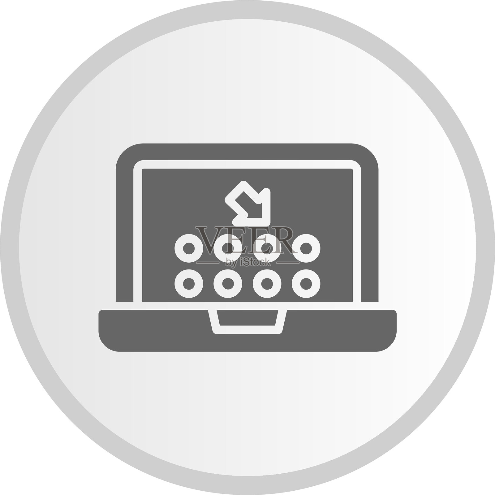 盲文符号圆形灰色图标插画图片素材