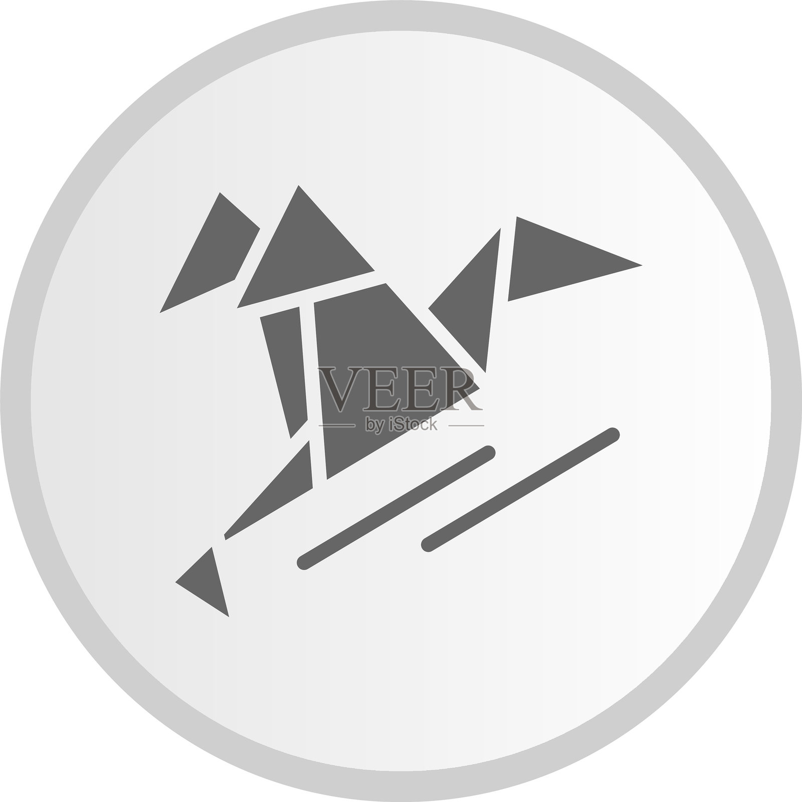 折纸图形圆形灰色图标插画图片素材
