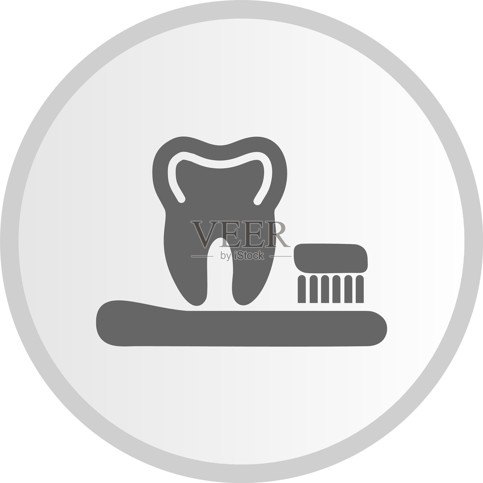 牙齿图标圆形灰色图案插画图片素材