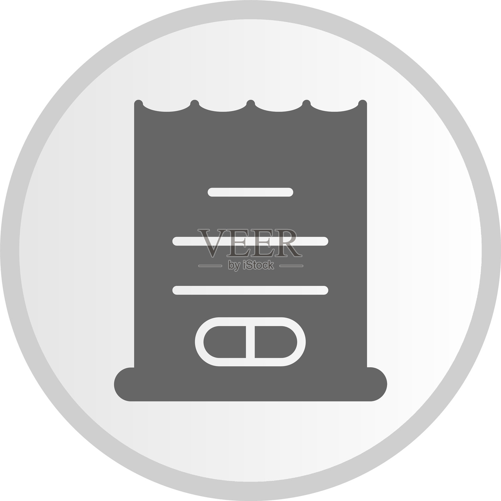 收据图标圆形灰色图标插画图片素材