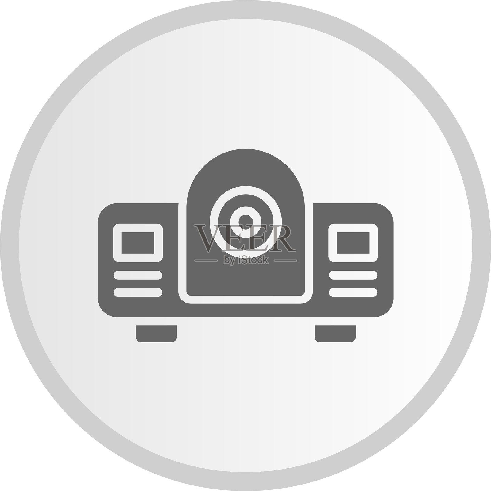 投影仪图标灰色圆形插画图片素材
