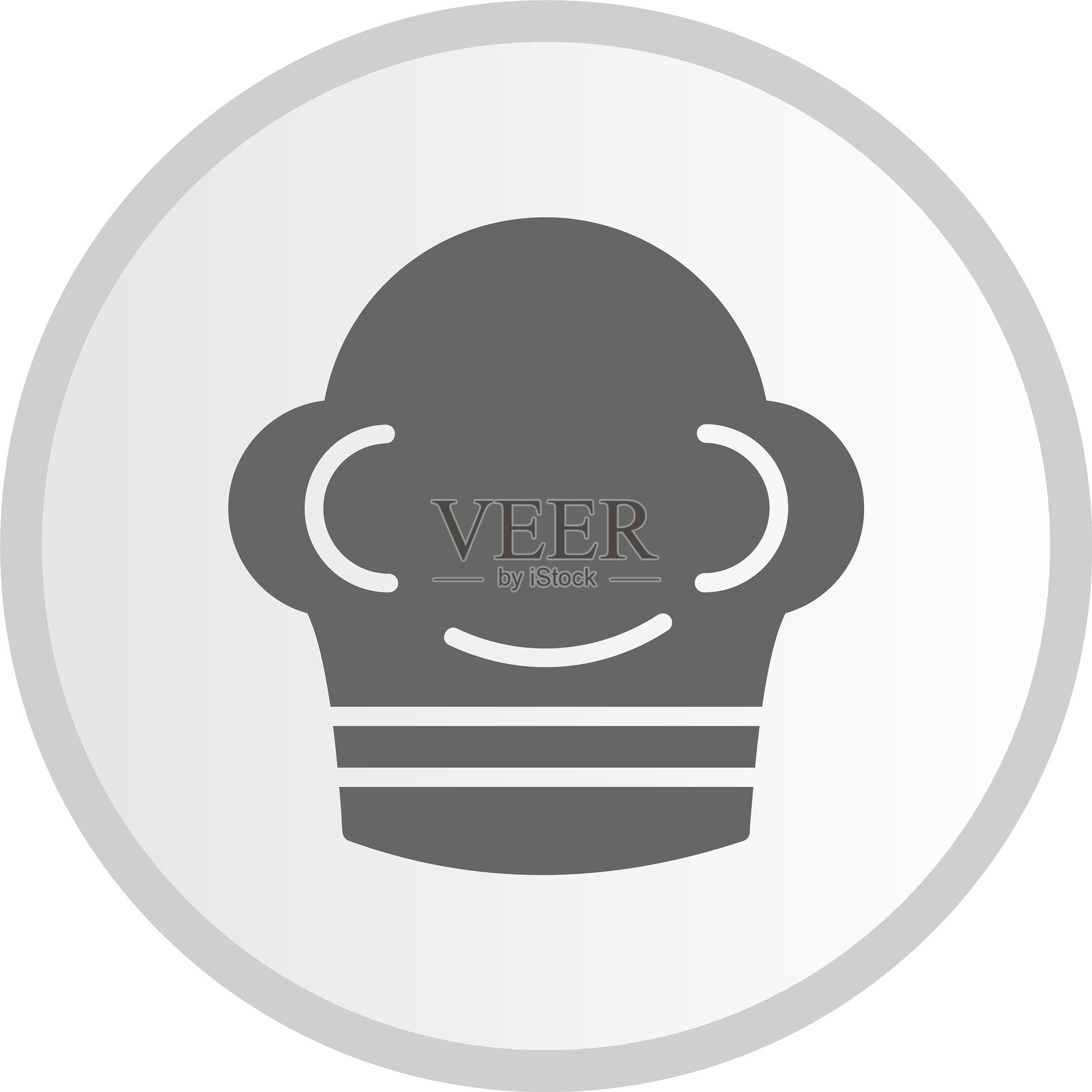 厨师帽图标灰色圆形插画图片素材